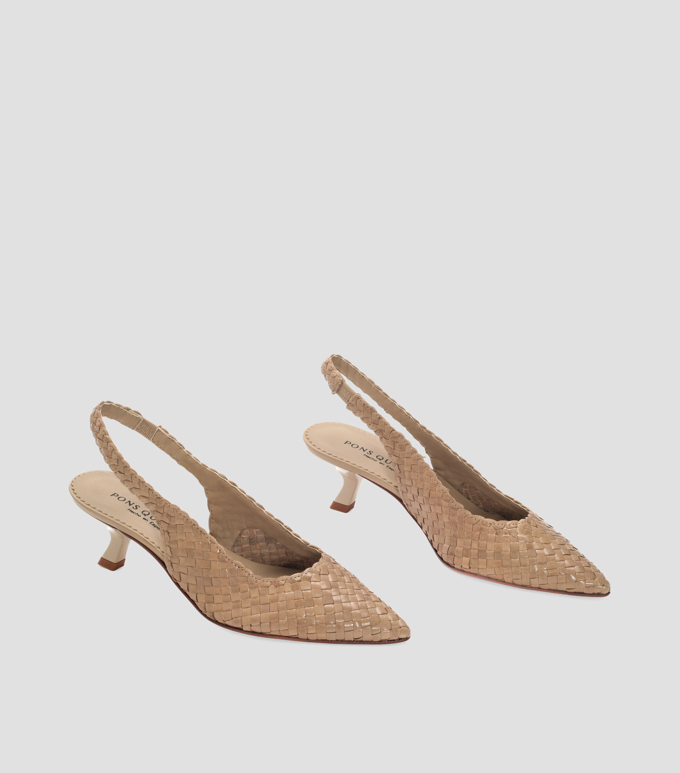 Zapatillas slingback Carol con tacón bajo delgado Mujer