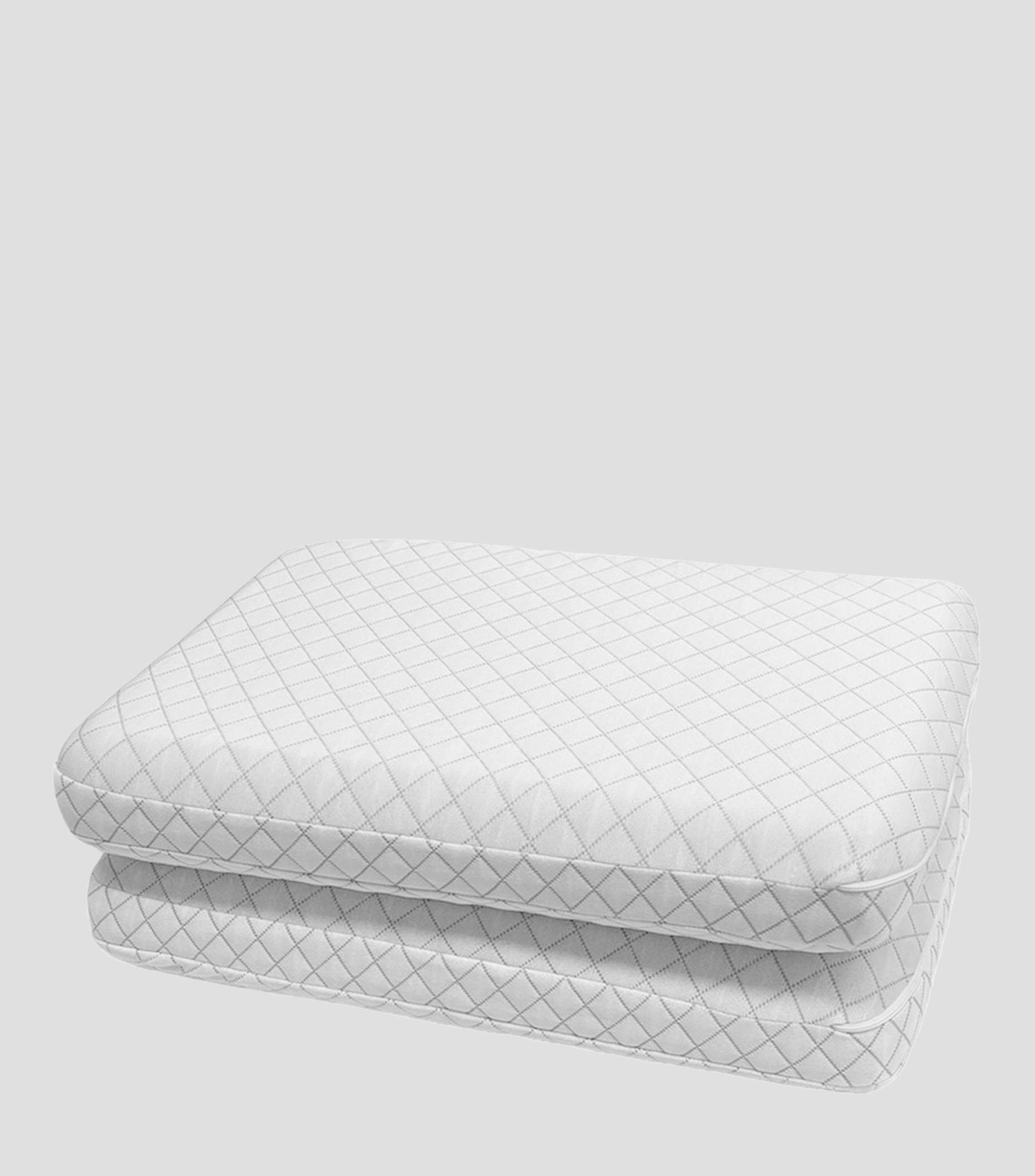 Juego de 2 almohadas estándar con relleno Memory Foam blanco