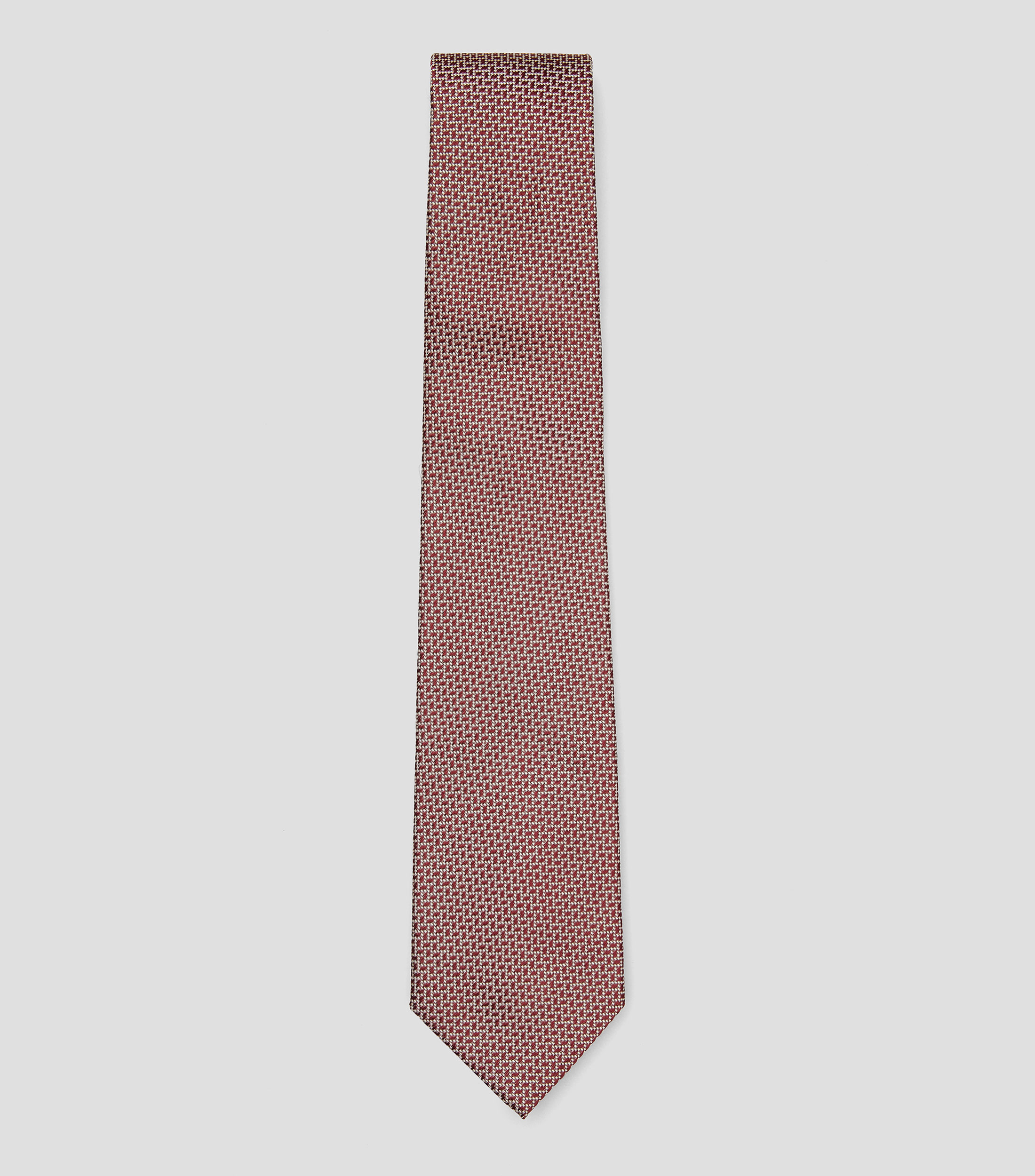 Corbata ancha en seda vino estampada Torino
