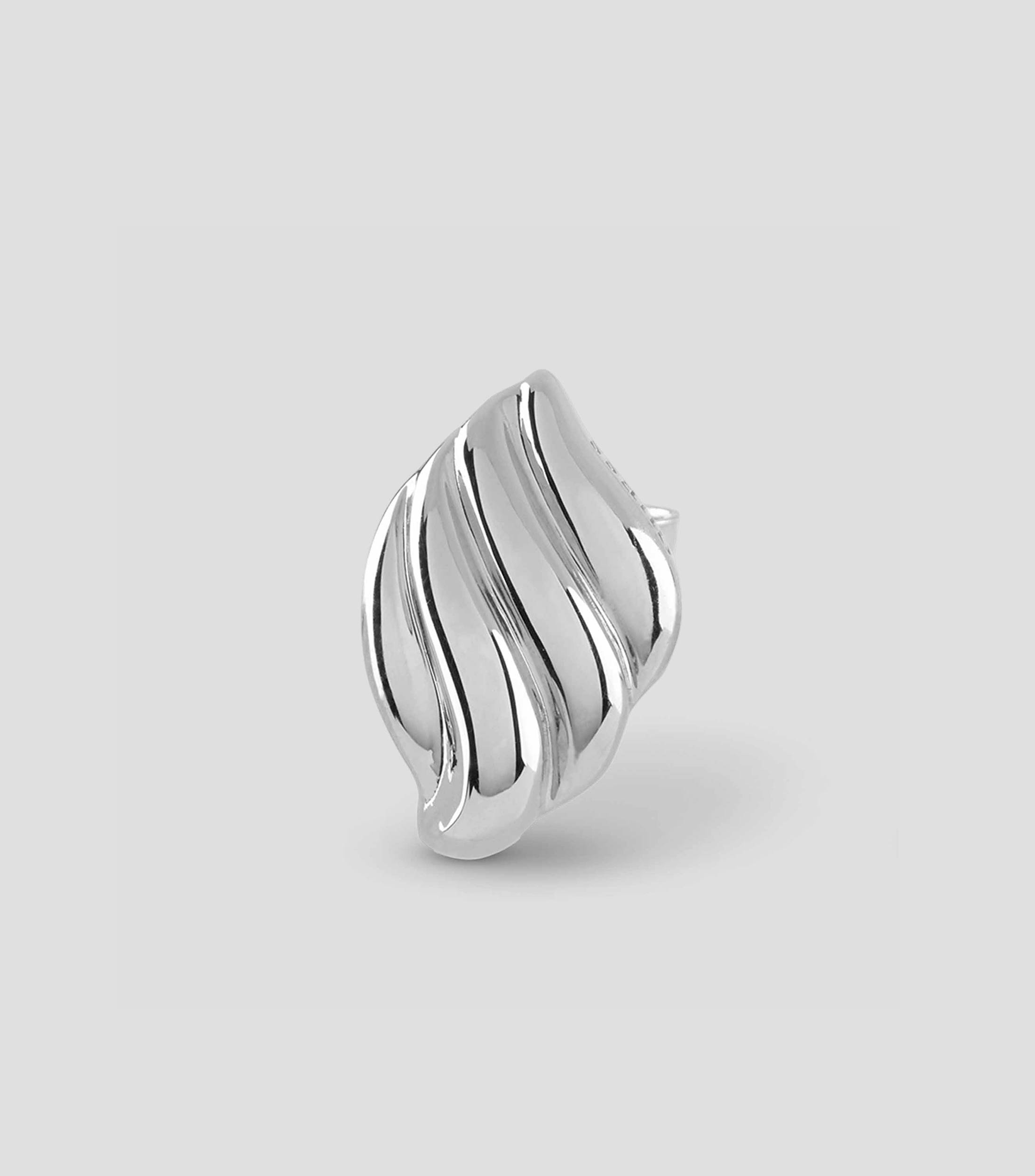 Aretes en plata ondulados Mujer