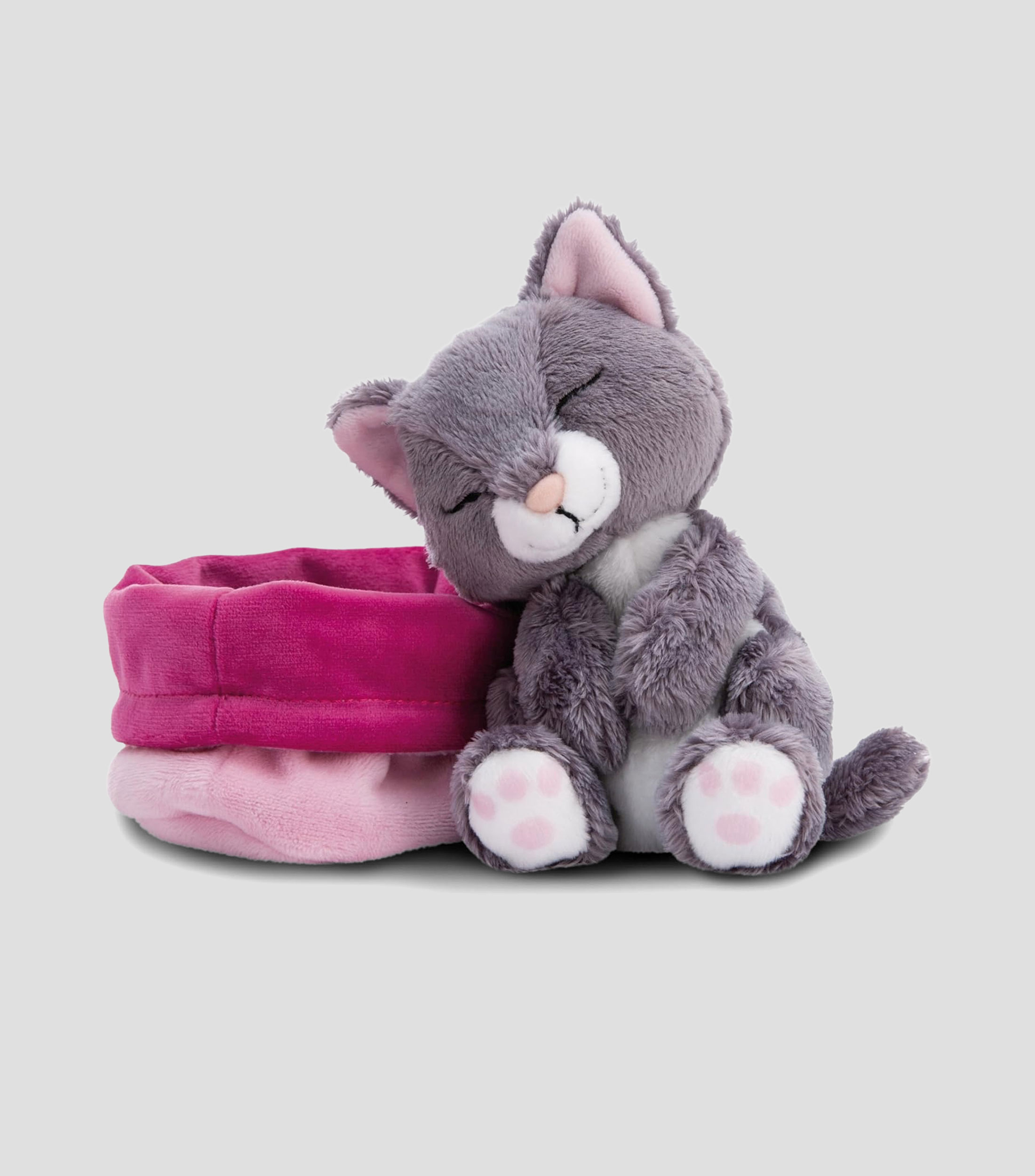Mascota Durmiente Gatito Gris de Peluche