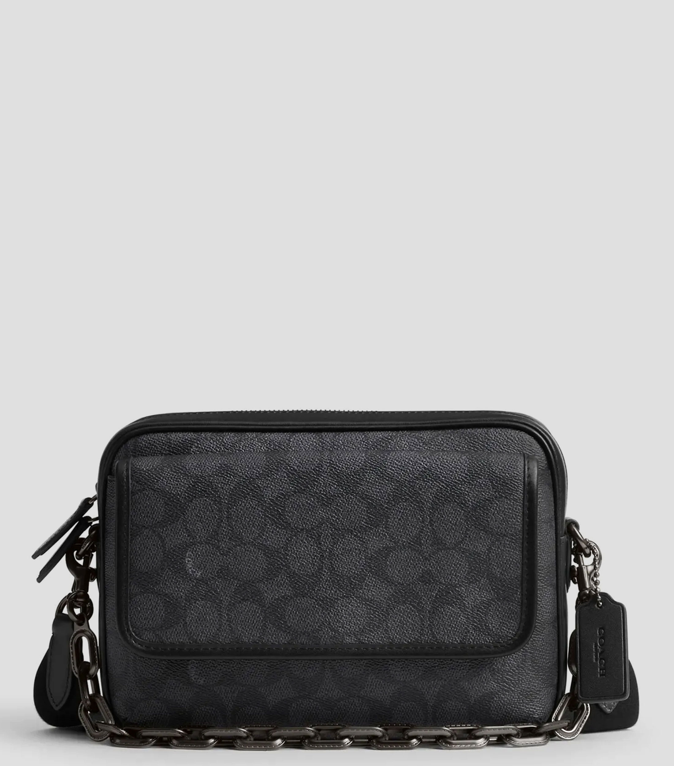 Bolso crossbody en piel negro Hombre