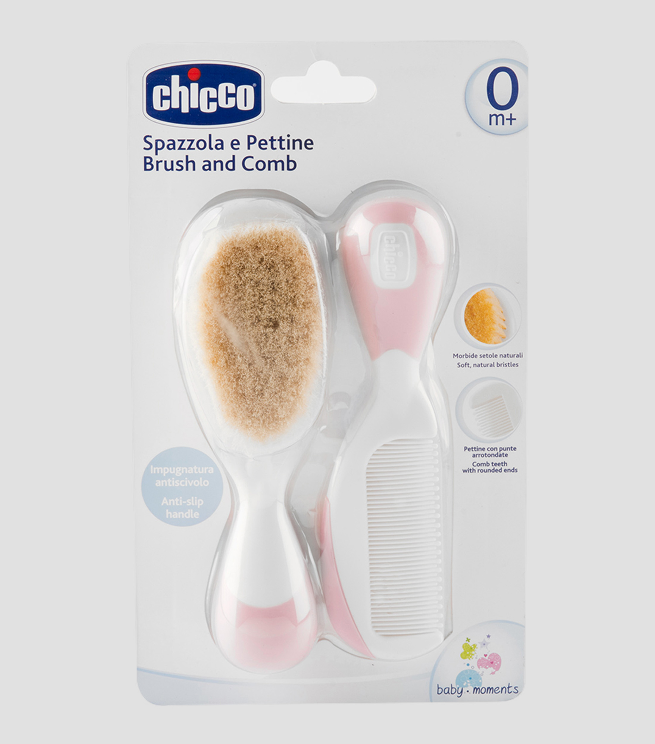 Chicco Set de Cepillo y Peine rosa Bebé