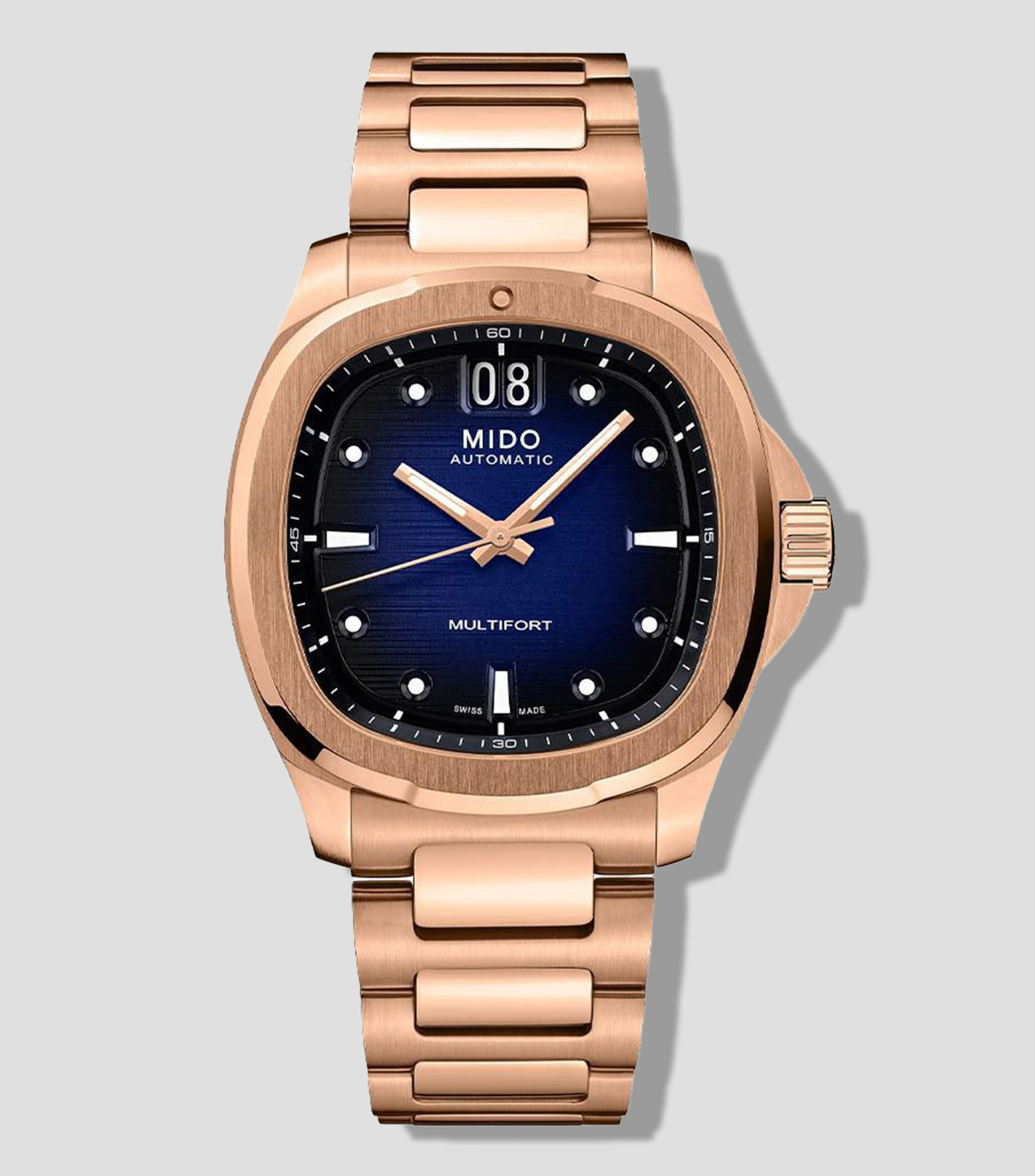 Reloj para Hombre Multifort TV Big Date Casual Azul, Oro Rosa