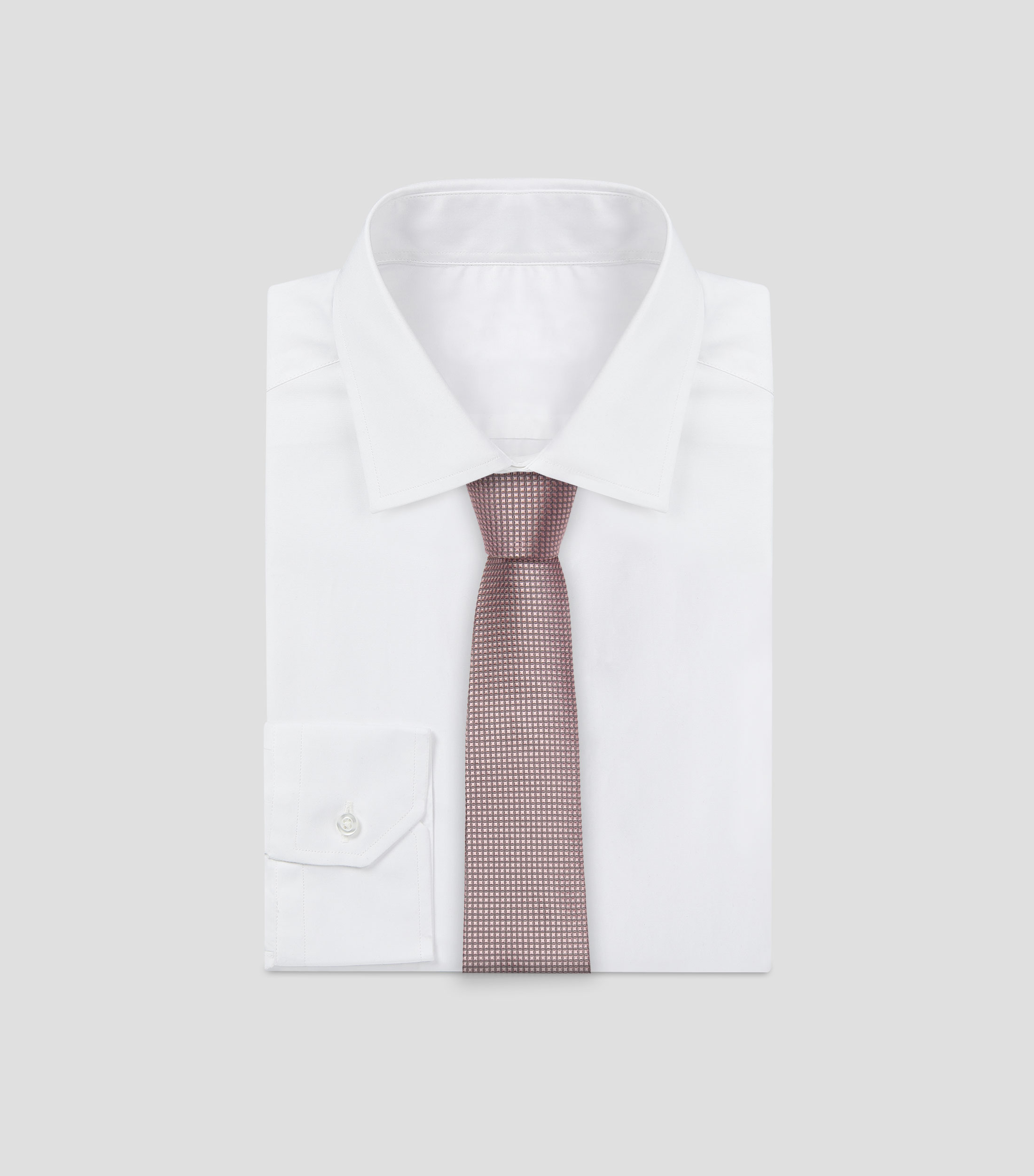 Corbata ancha en seda rosa lisa Brera