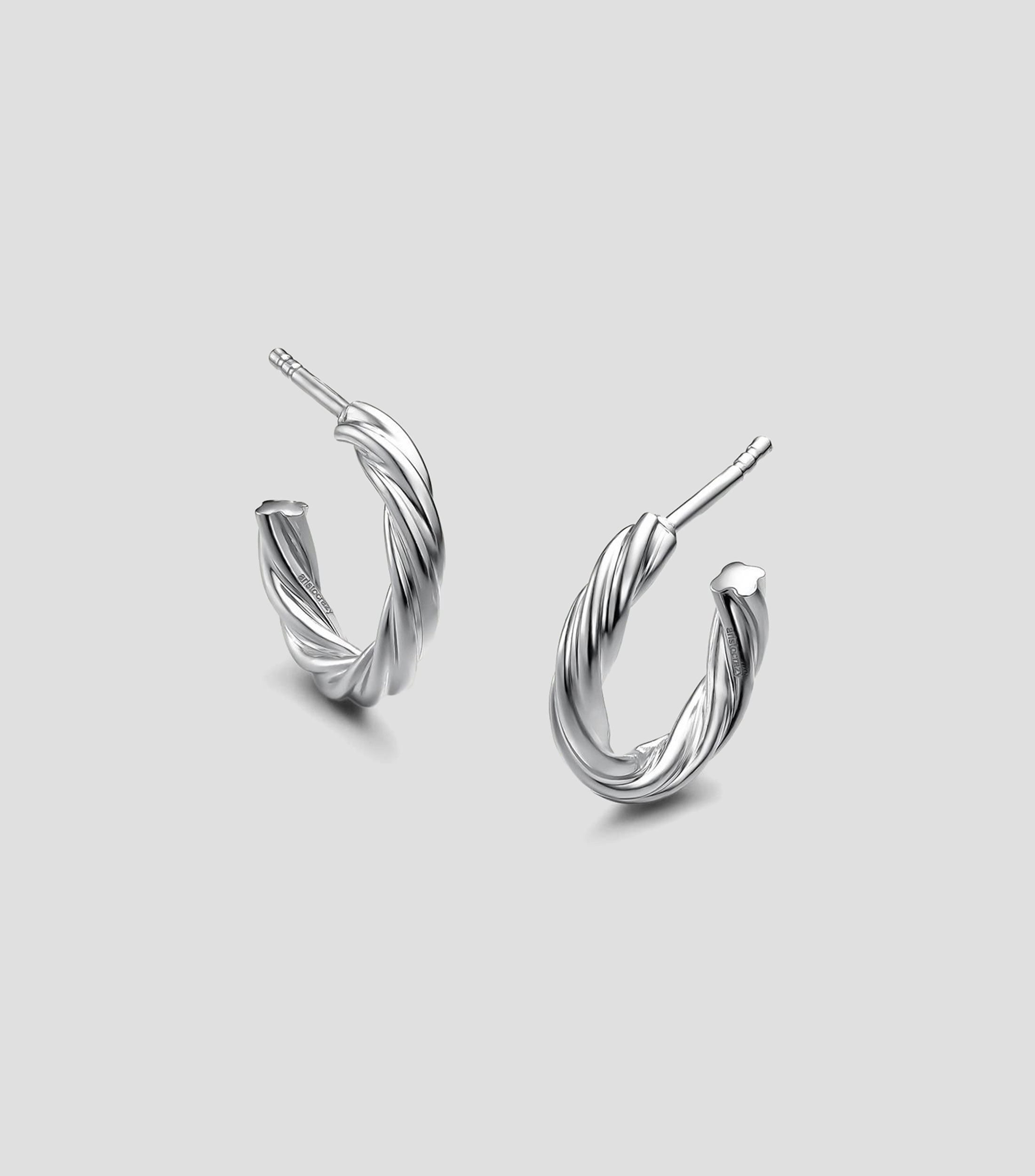Pendientes en plata .925 Hooped Earrings Mujer