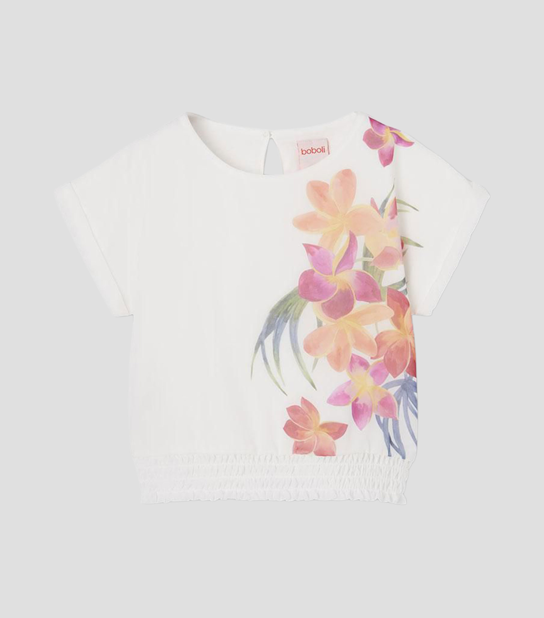 Blusa con estampado manga corta Niña
