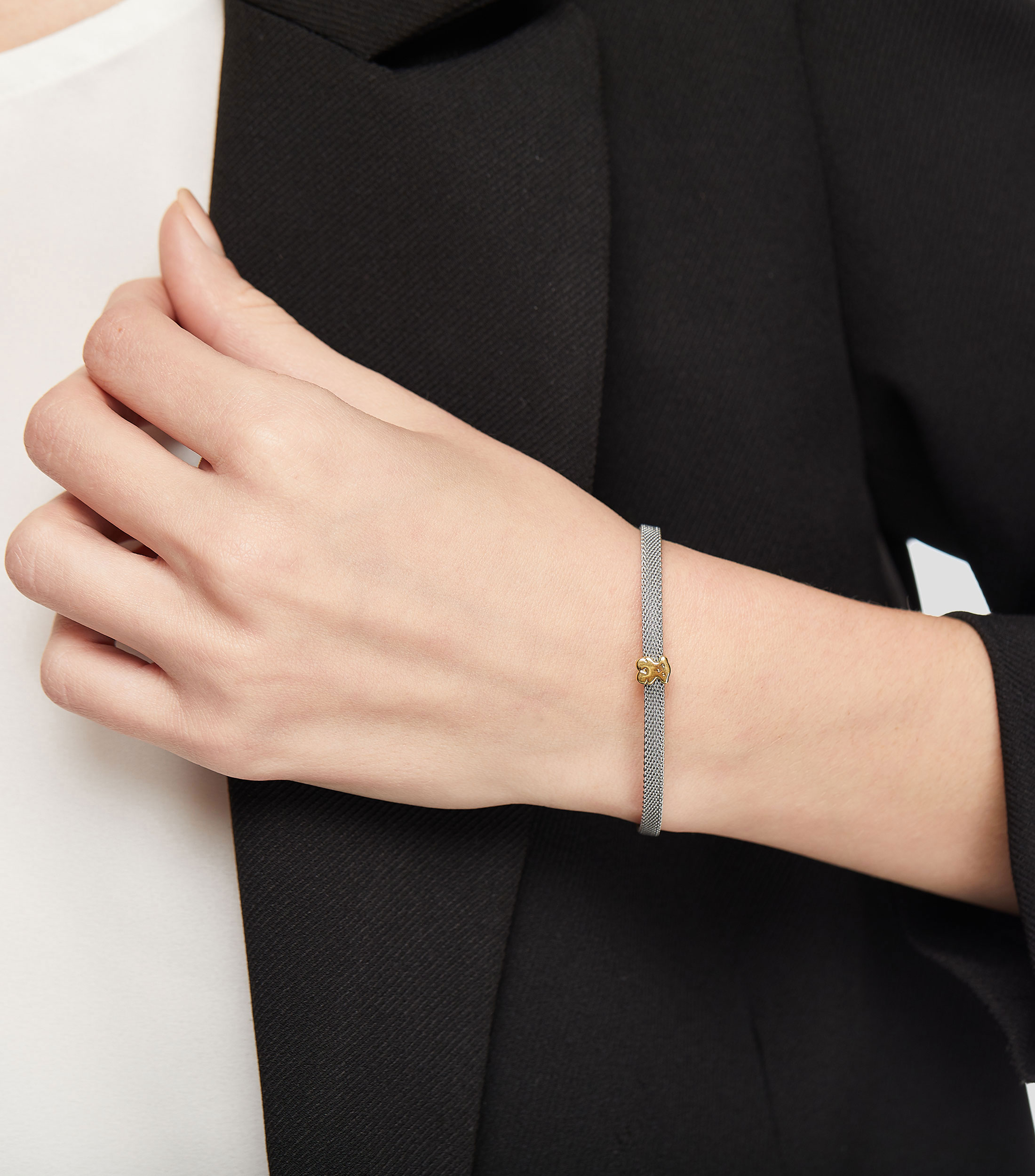 Pulsera gris con Oso Mujer