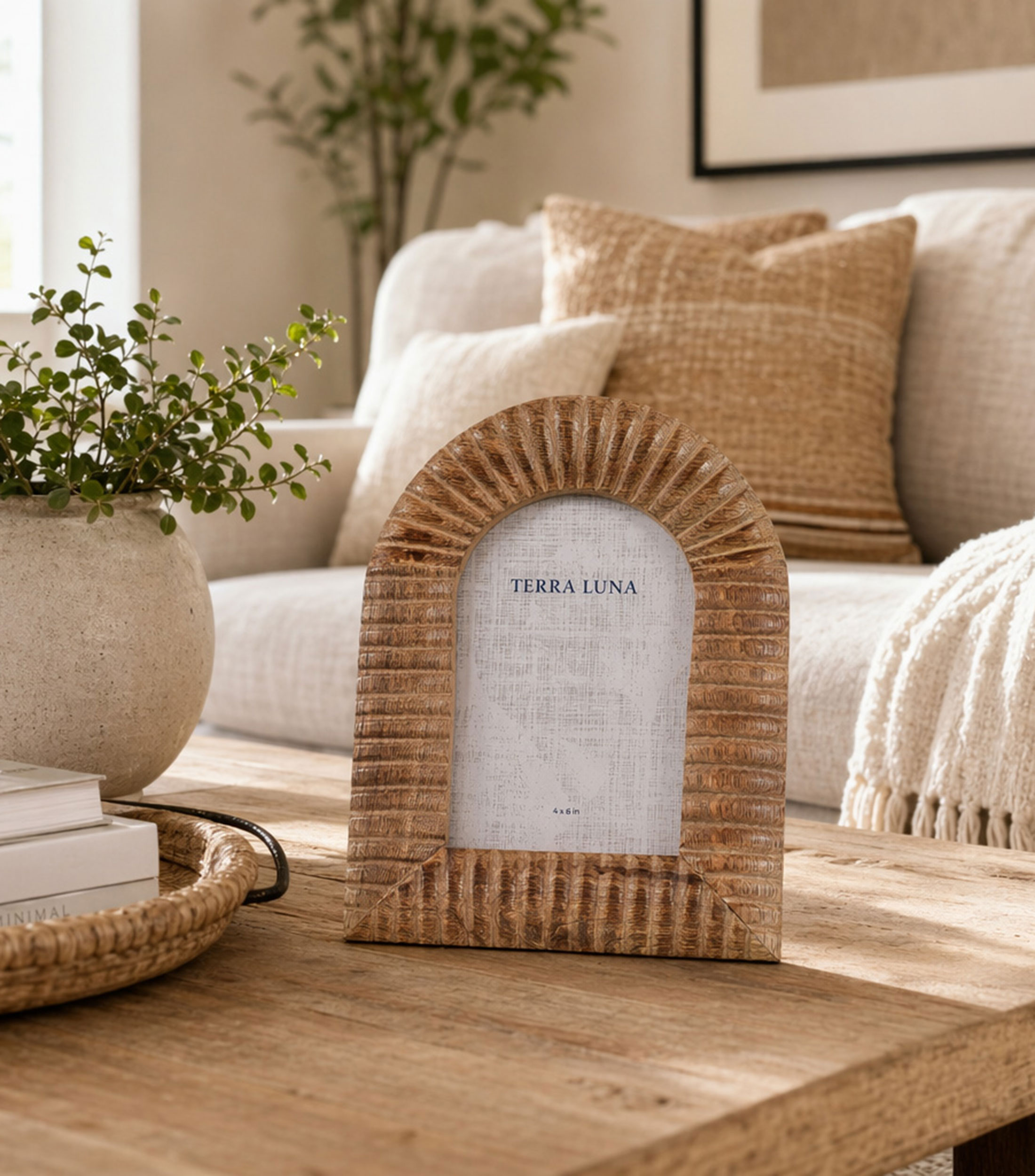 Portarretrato Arco Ribbed en madera