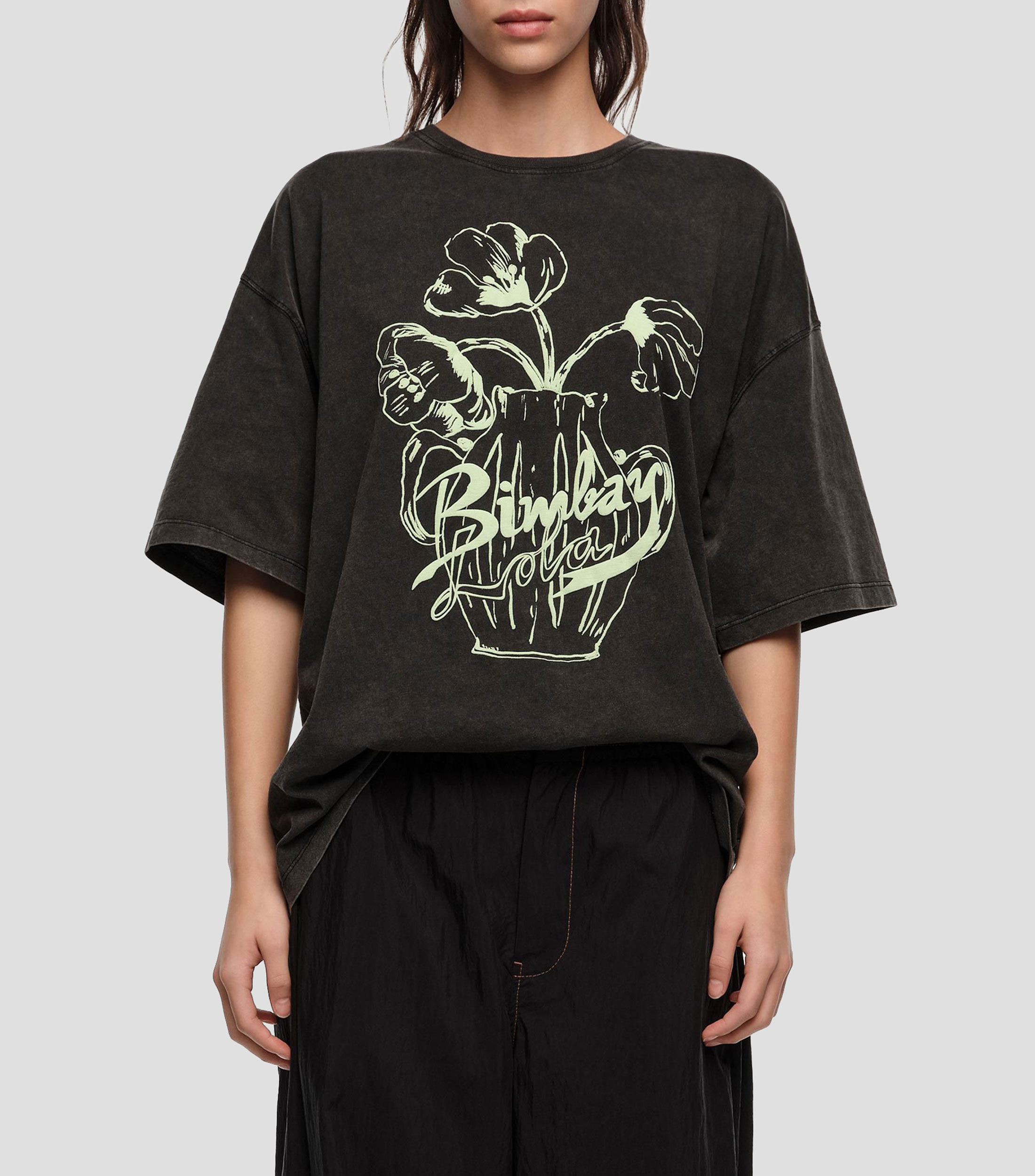Playera con logo relieve flores Mujer