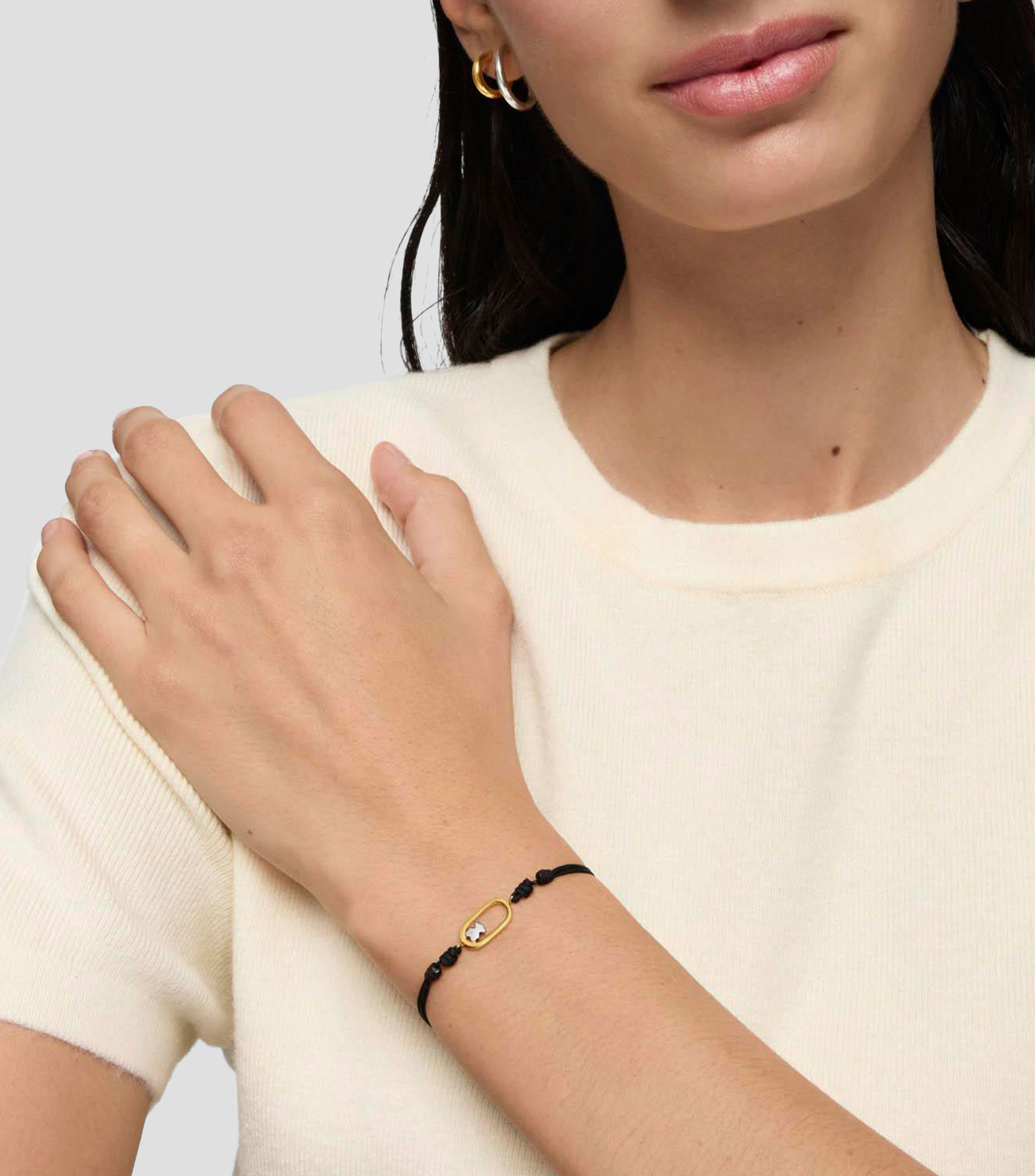 Pulsera en nylon negro Camille Mujer