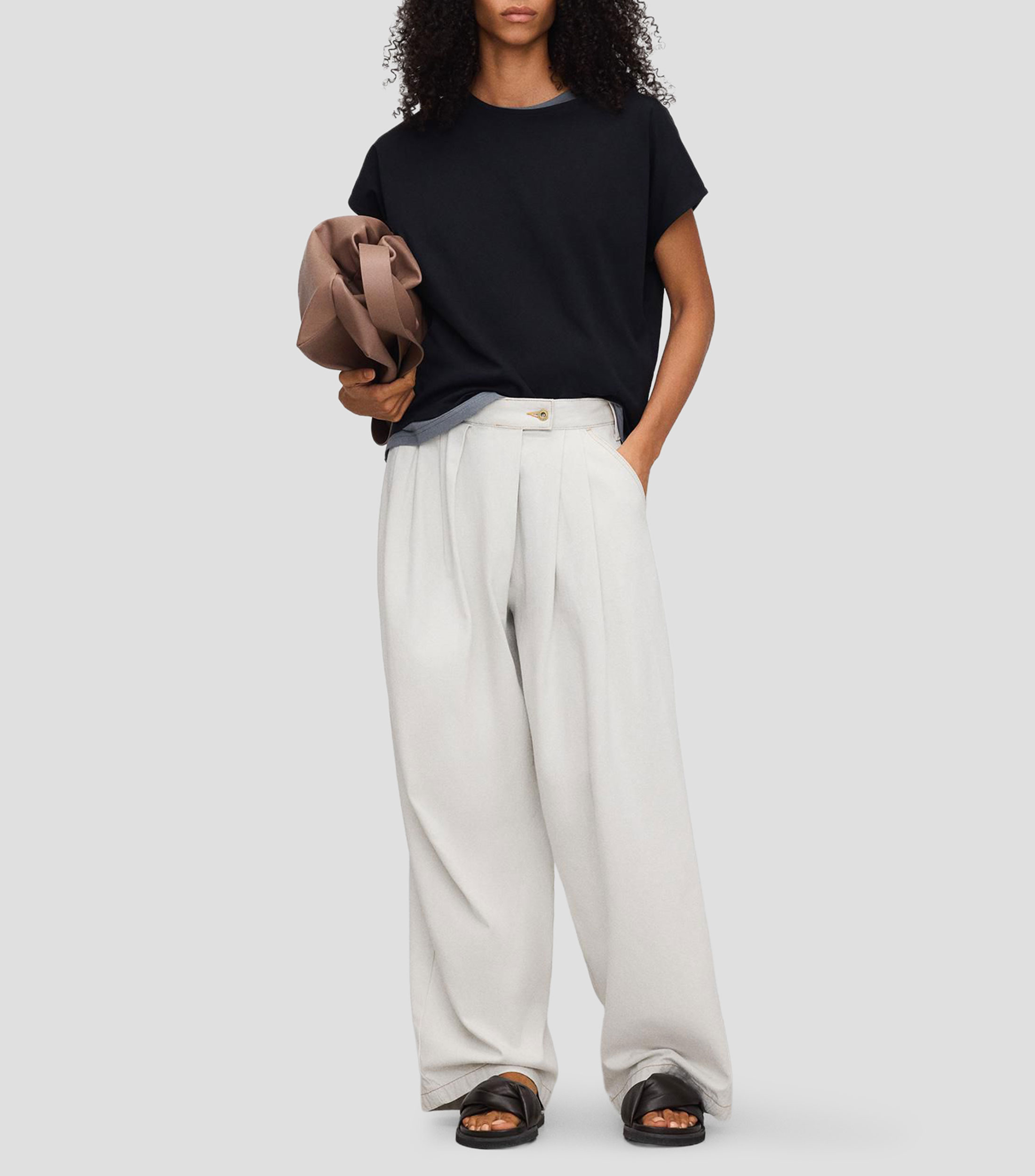 Blusa lisa con manga corta PYRATEX Mujer