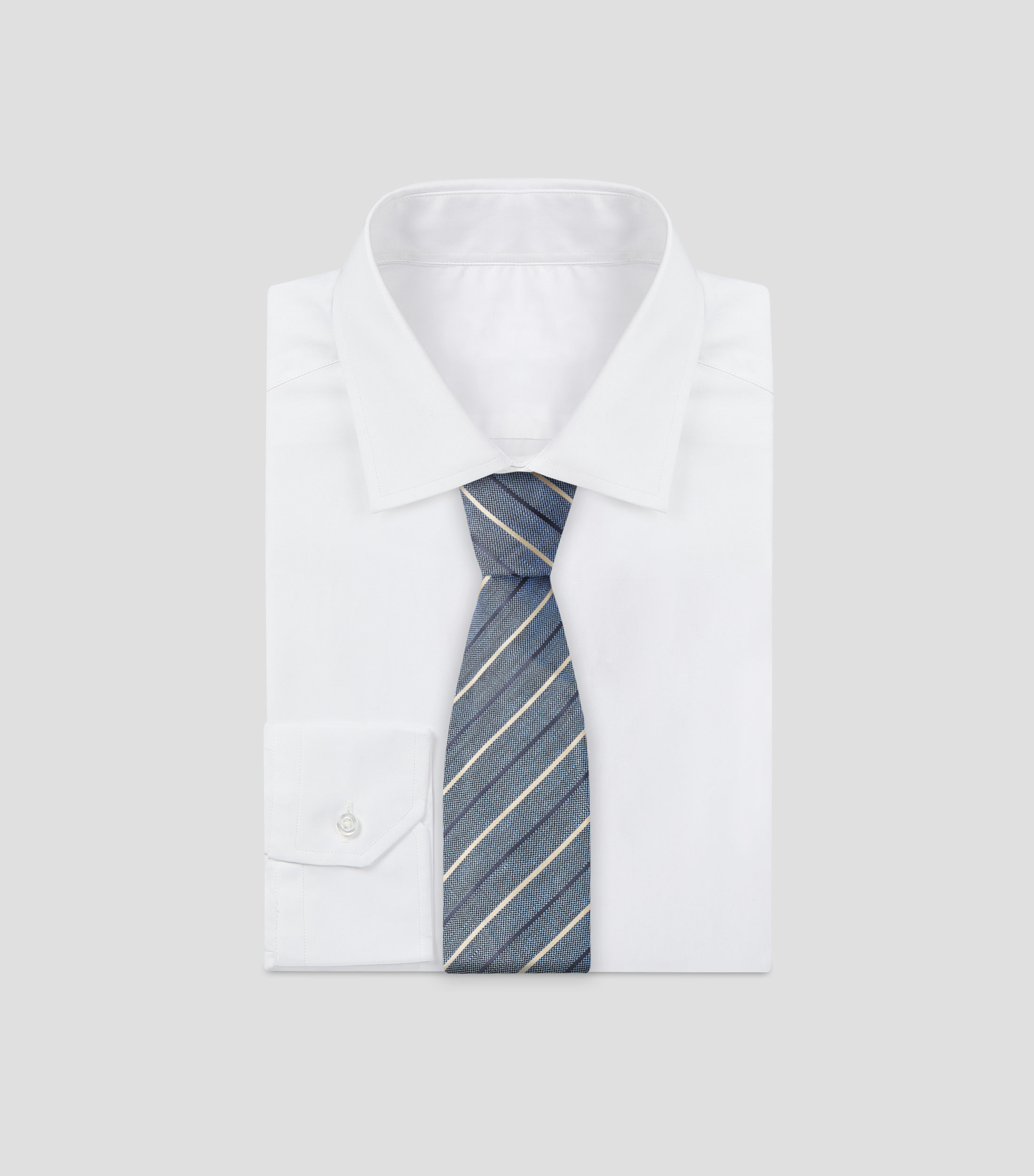 Corbata ancha de seda a rayas