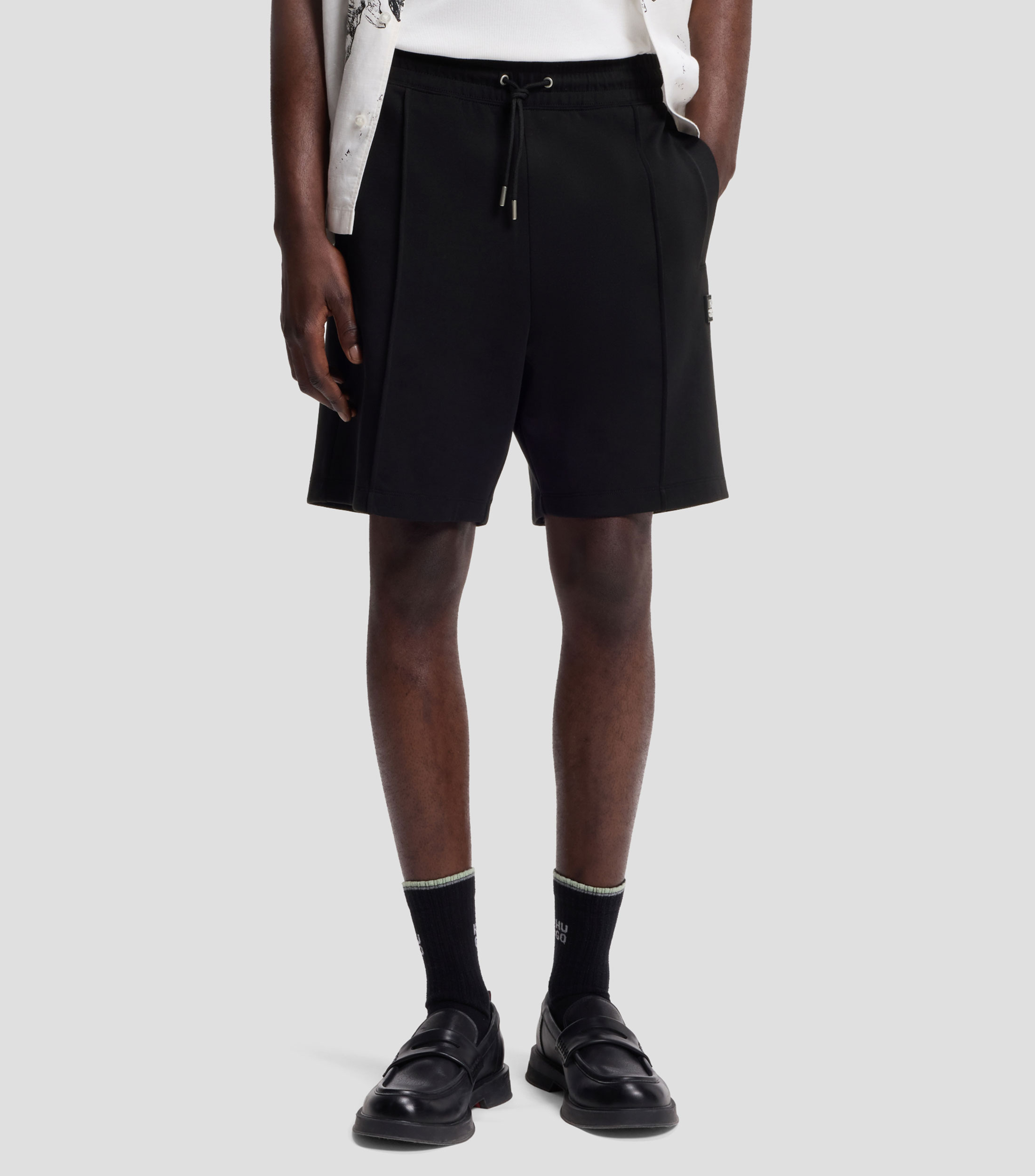 Shorts de algodón con logo apilado Hombre
