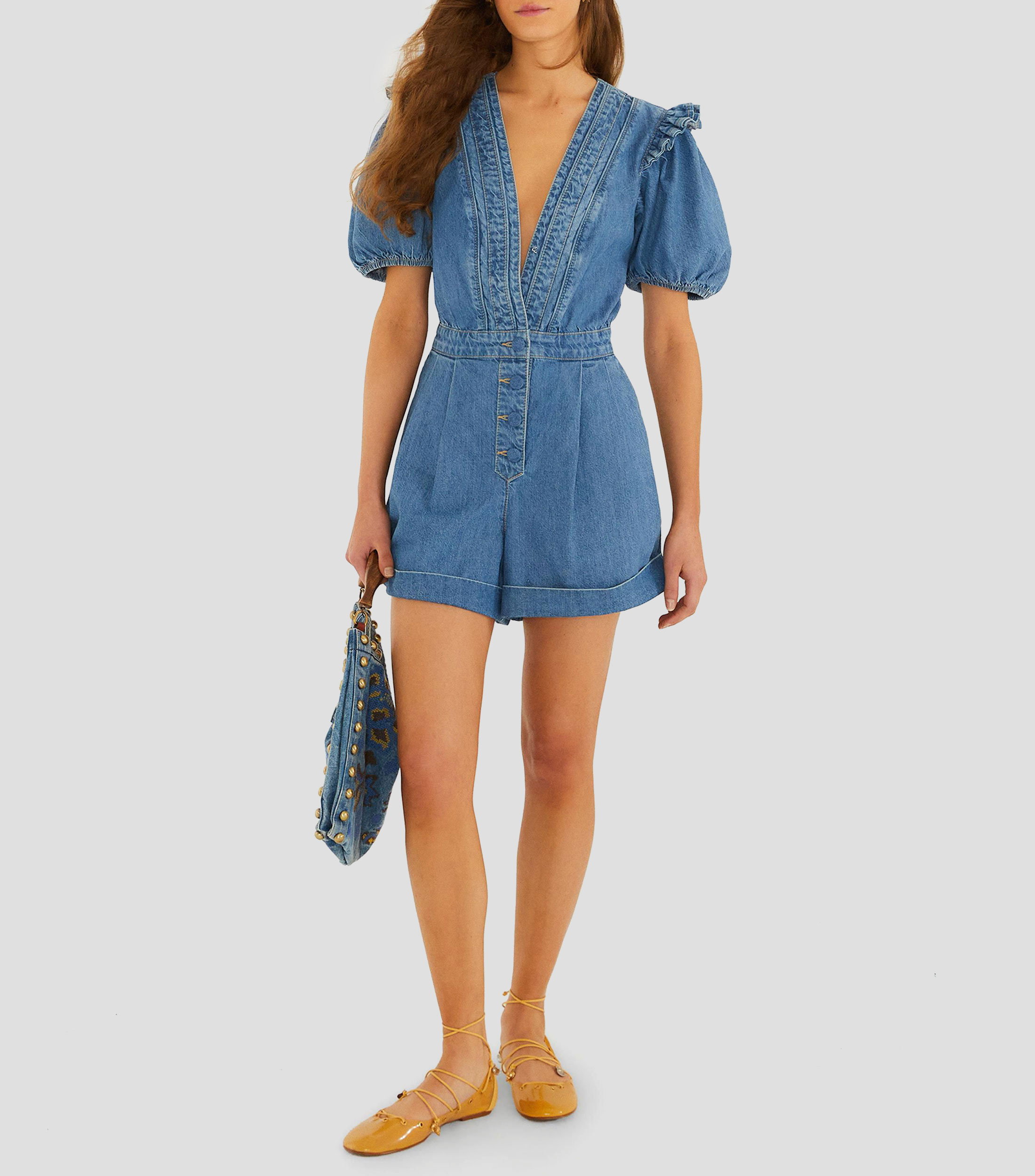 Jumper de mezclilla de corte recto Mujer