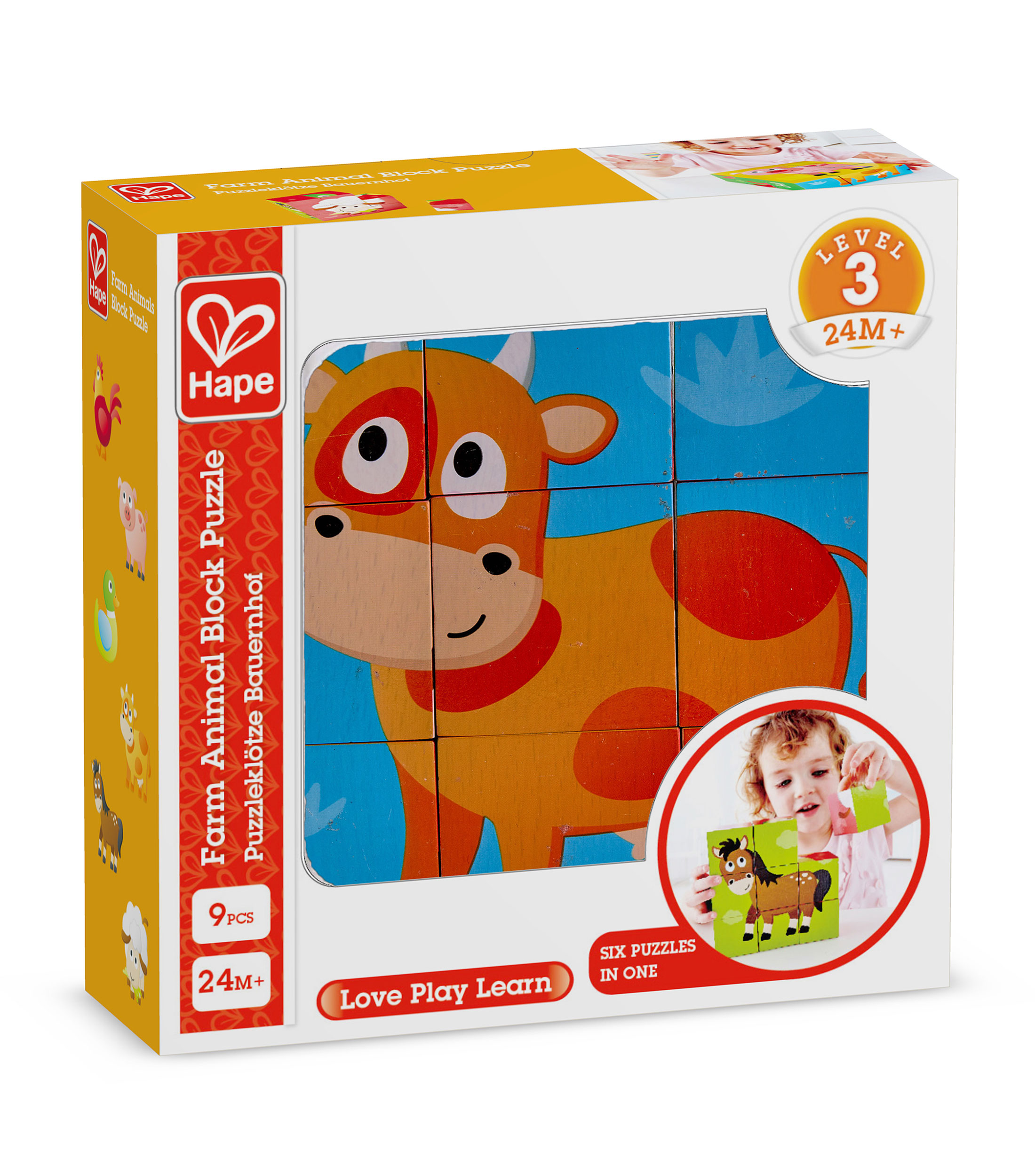 Hape Rompecabezas de bloques animales de granja