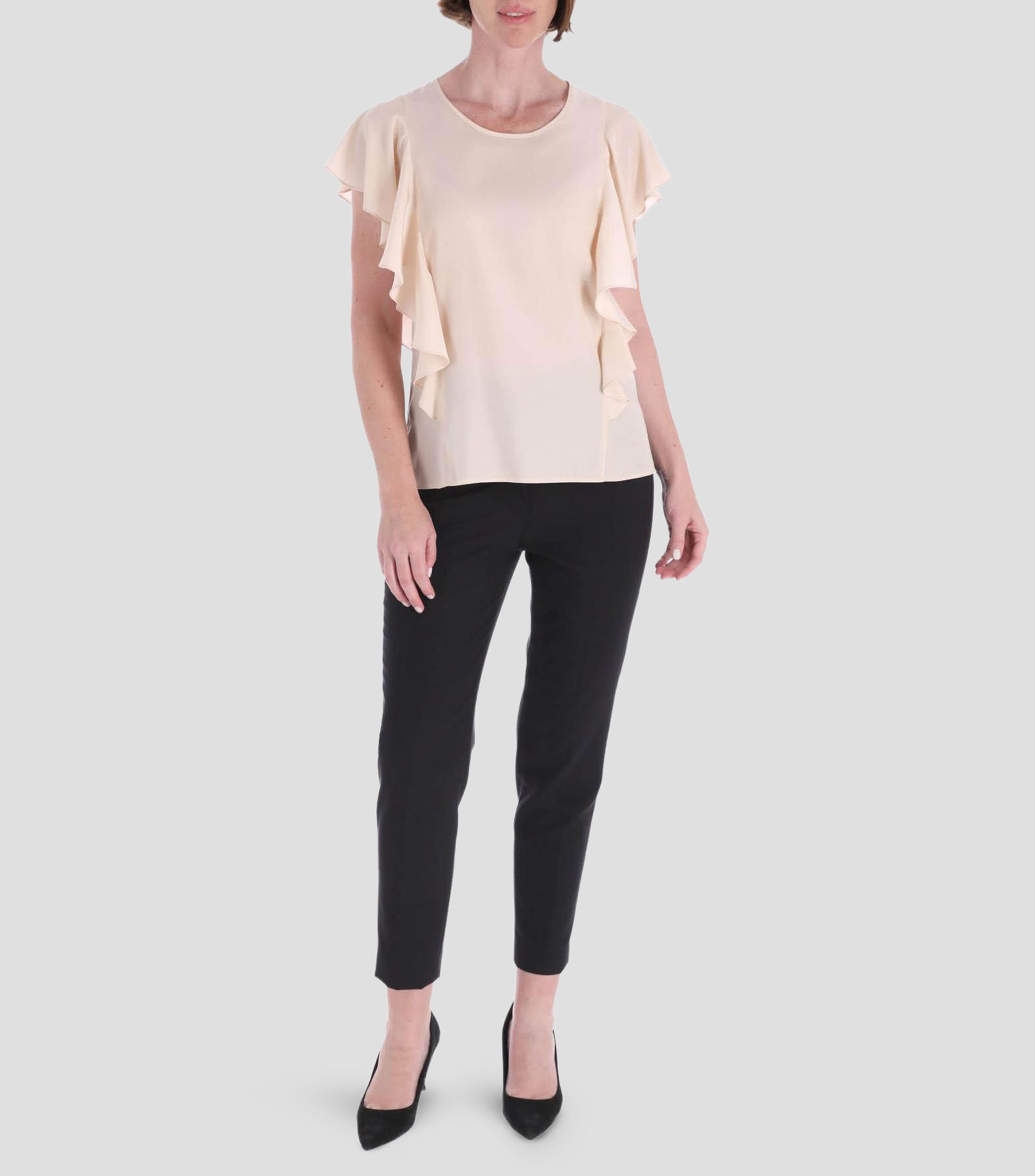 Blusa lisa manga corta Mujer