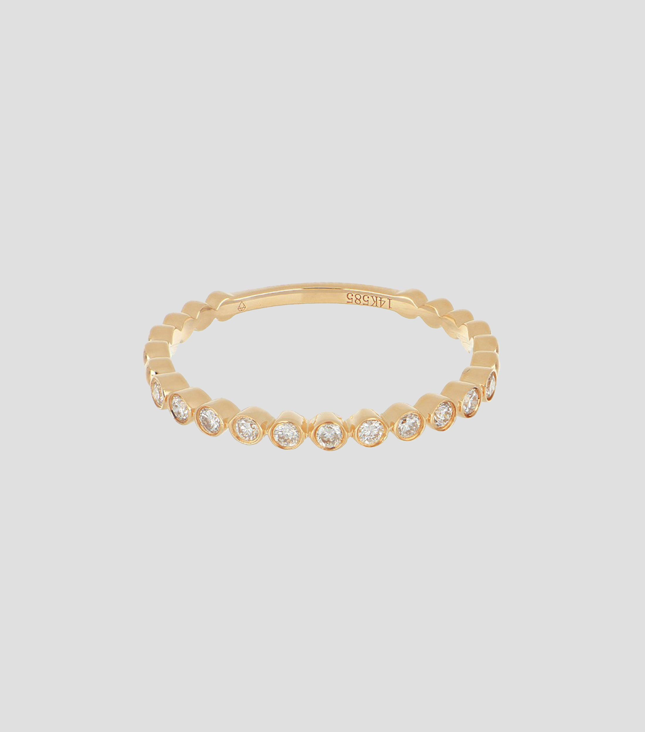 Anillo en oro amarillo 14 Kilates con diamantes Mujer
