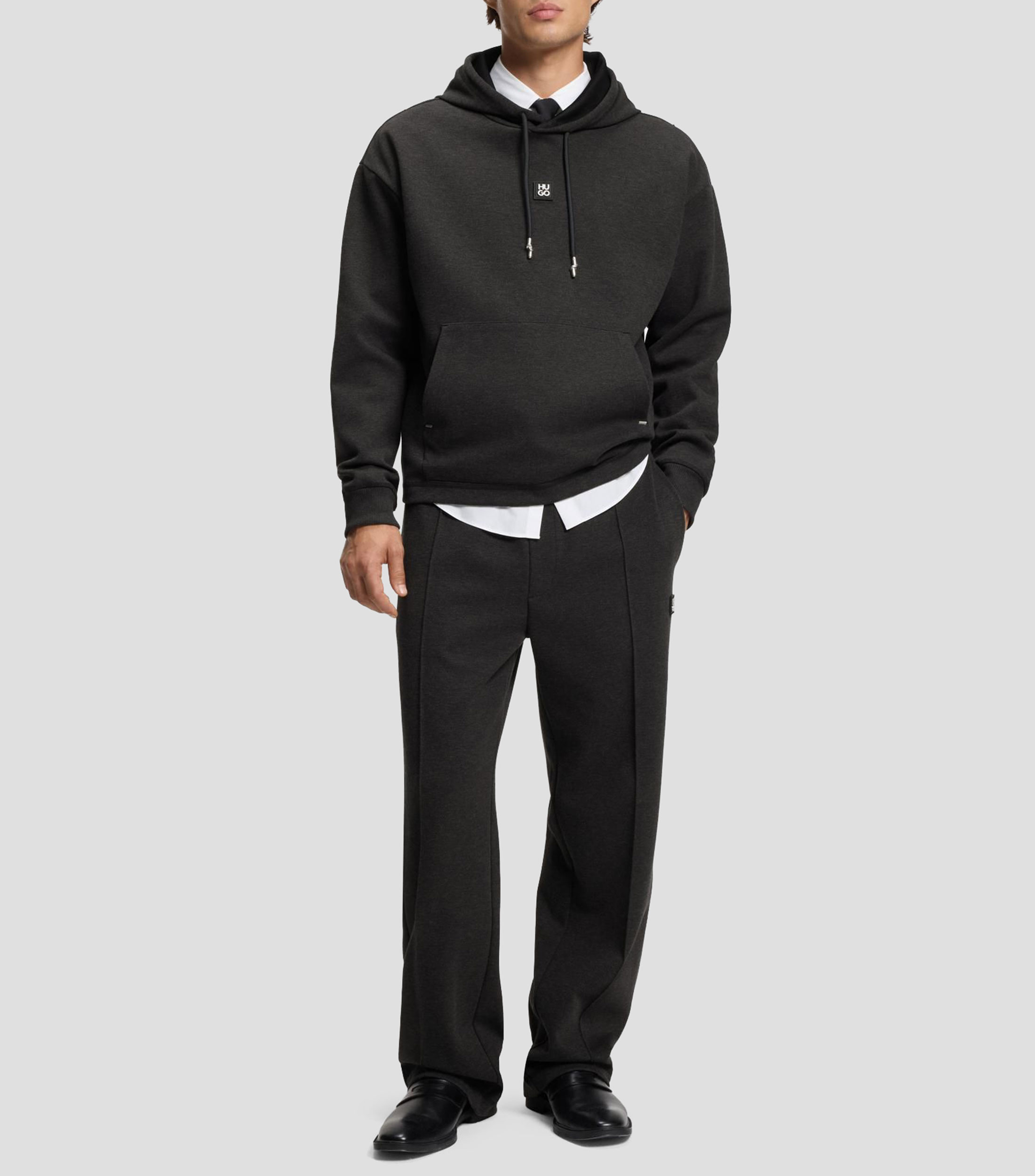 Sudadera Hugo relaxed con logo apilado Hombre