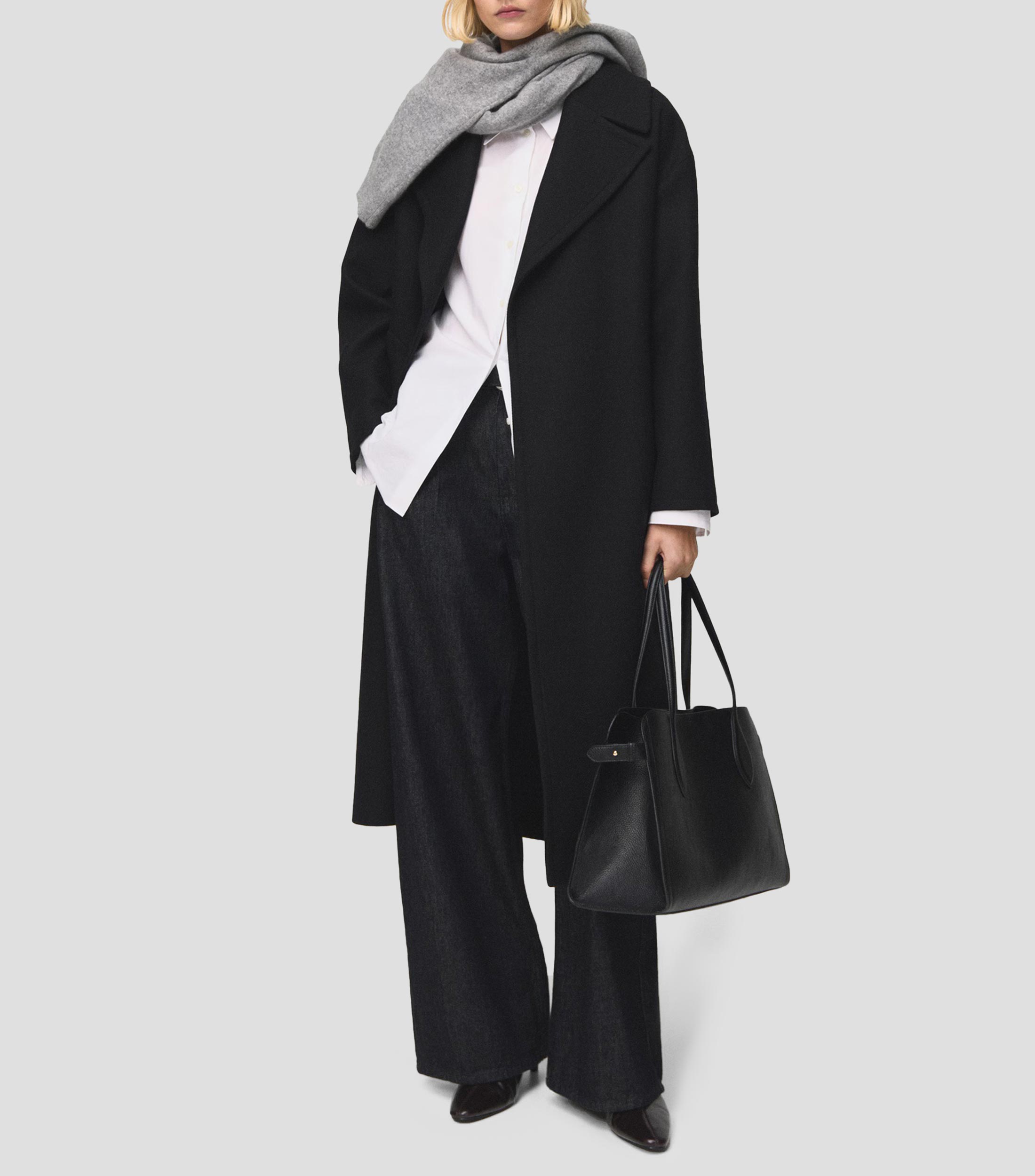 Abrigo midi con cinta Mujer