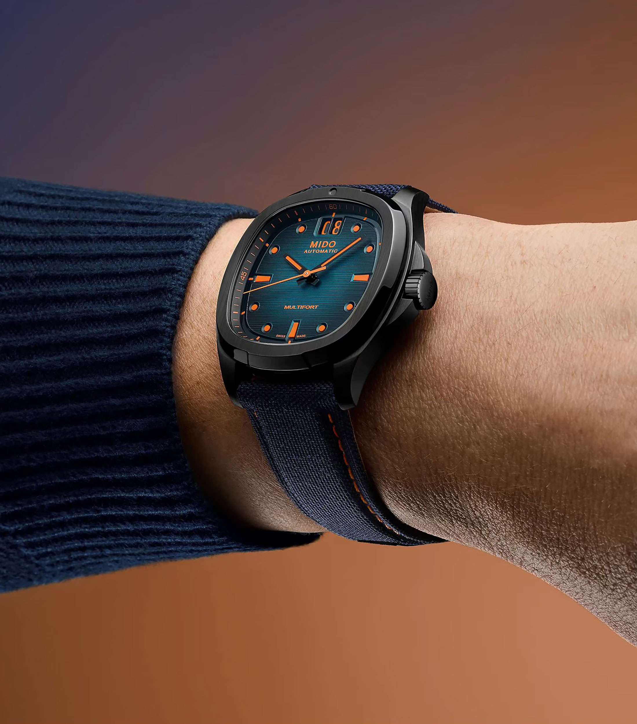 Reloj para Hombre TV Big Date Deportivo Azul, naranja
