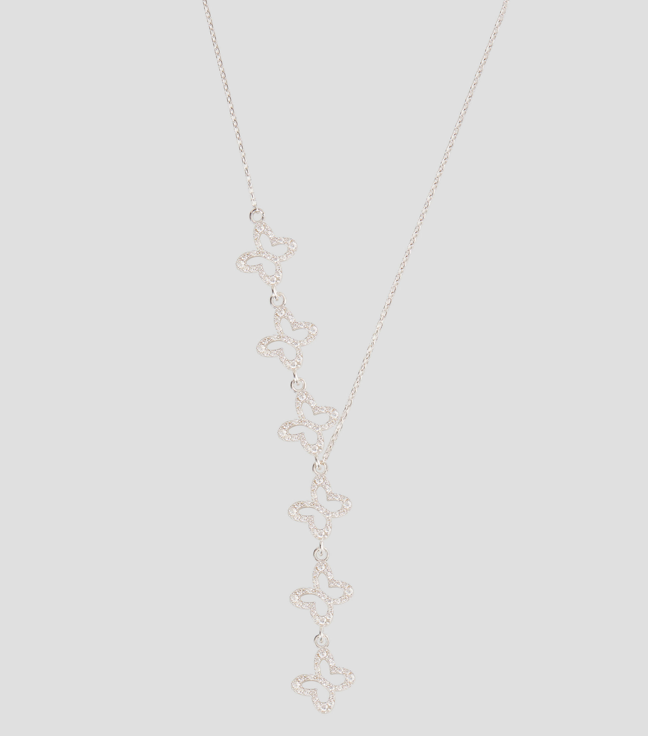 Collar eslabonado en plata .925 con mariposas y circonias Mujer