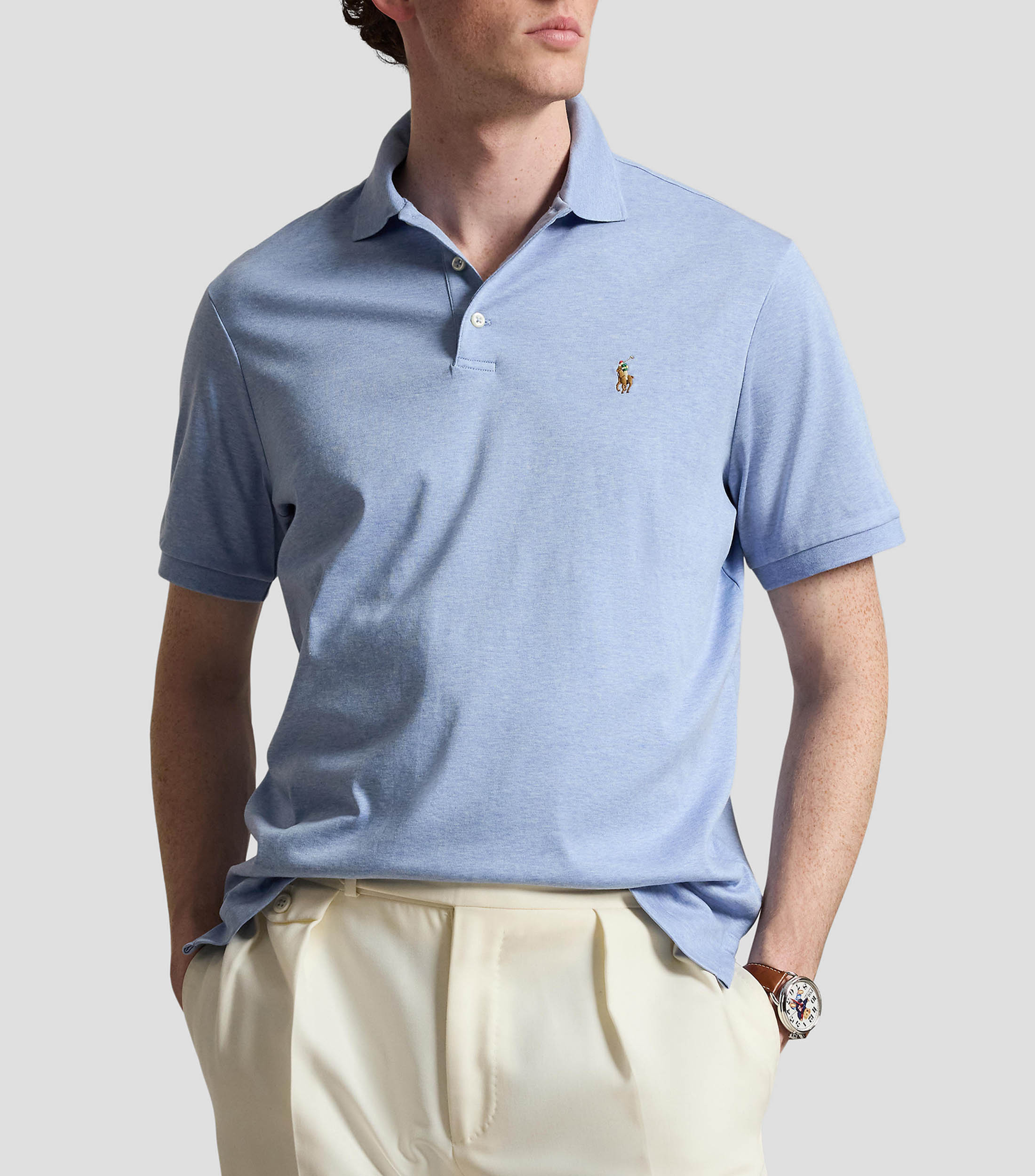 Playera Tipo Polo Manga Corta sólida Hombre