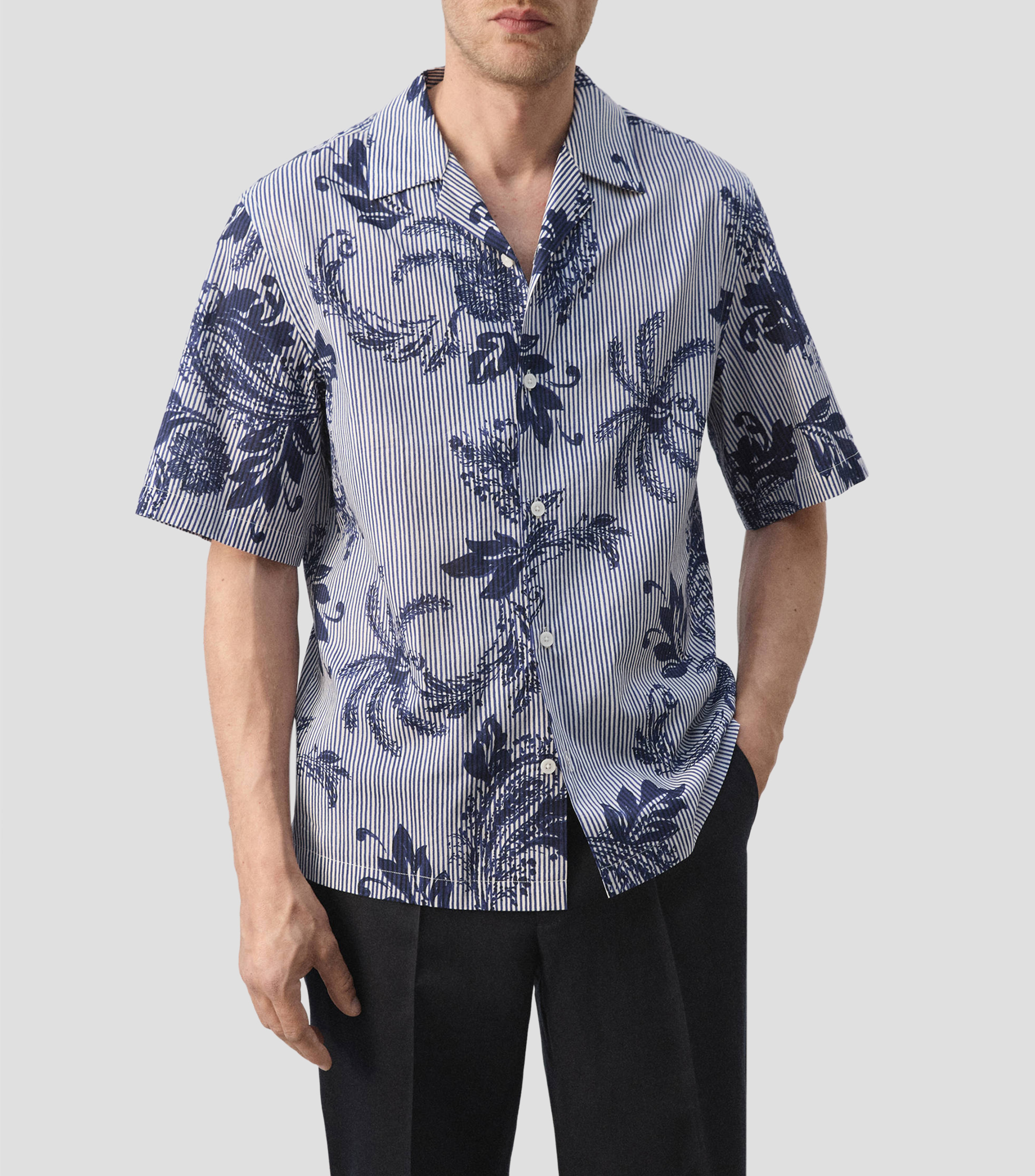 Camisa manga corta con estampado Hombre