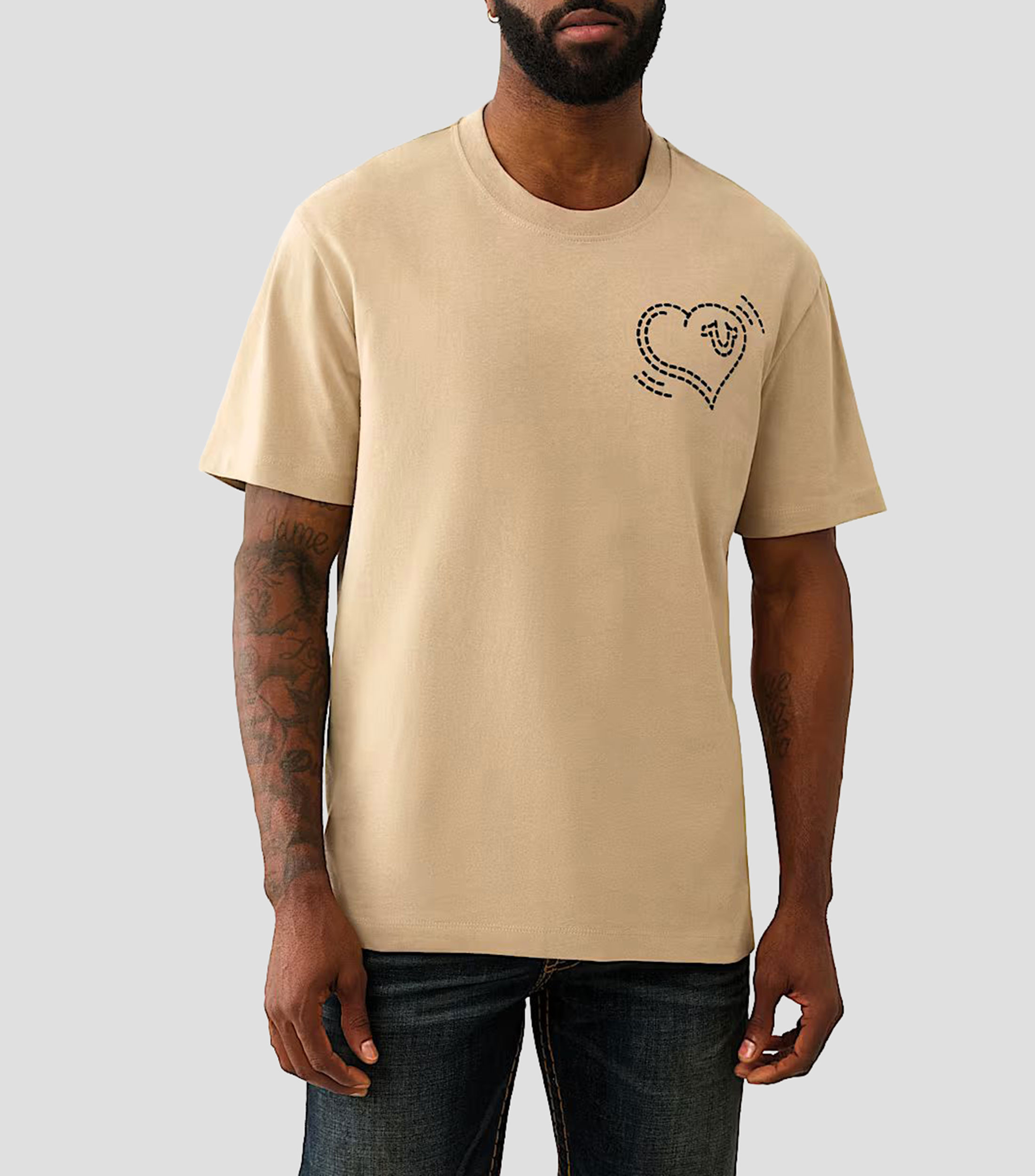 Playera cuello redondo manga corta estampado Hombre