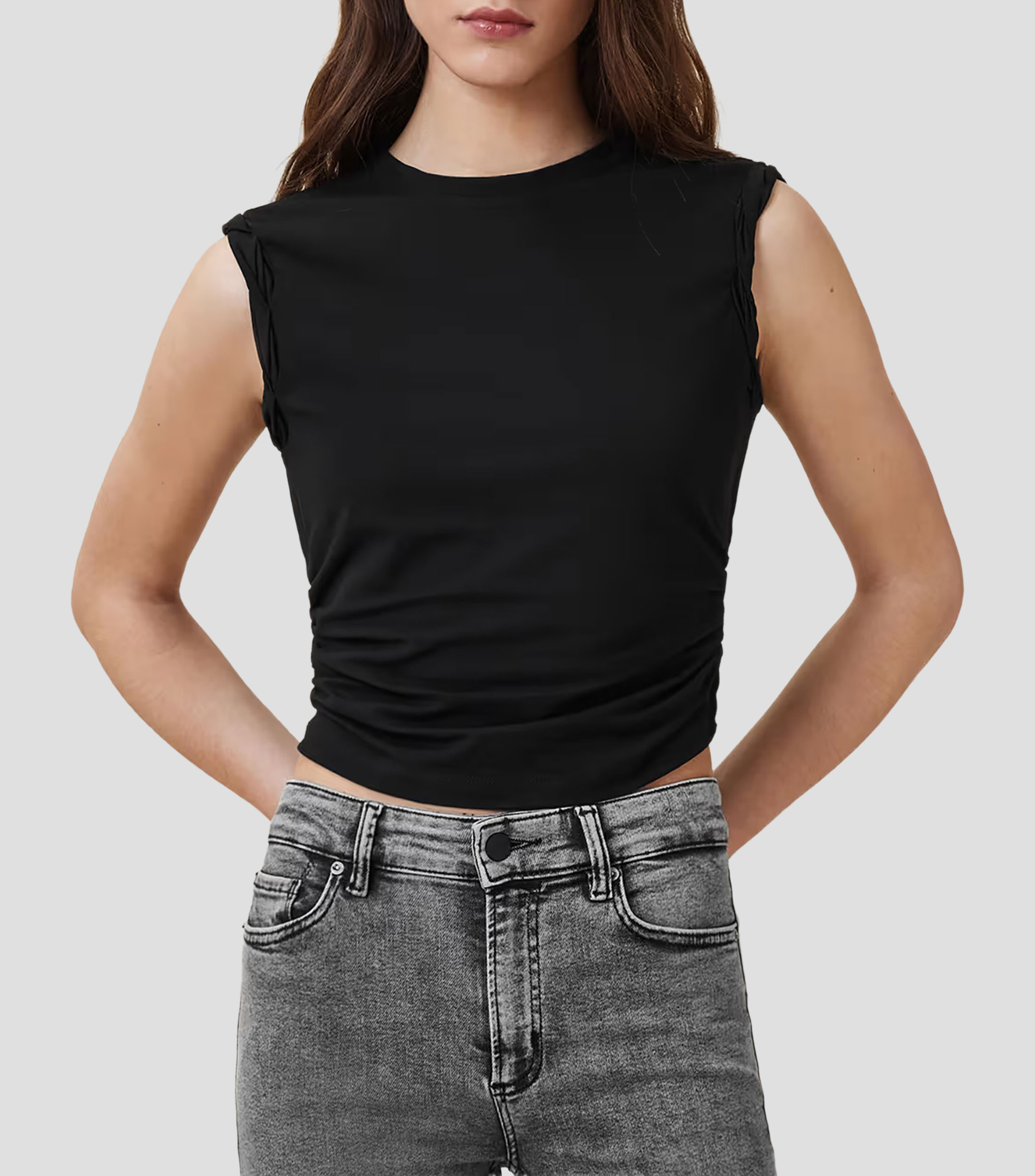 Tank top liso sin mangas Mujer