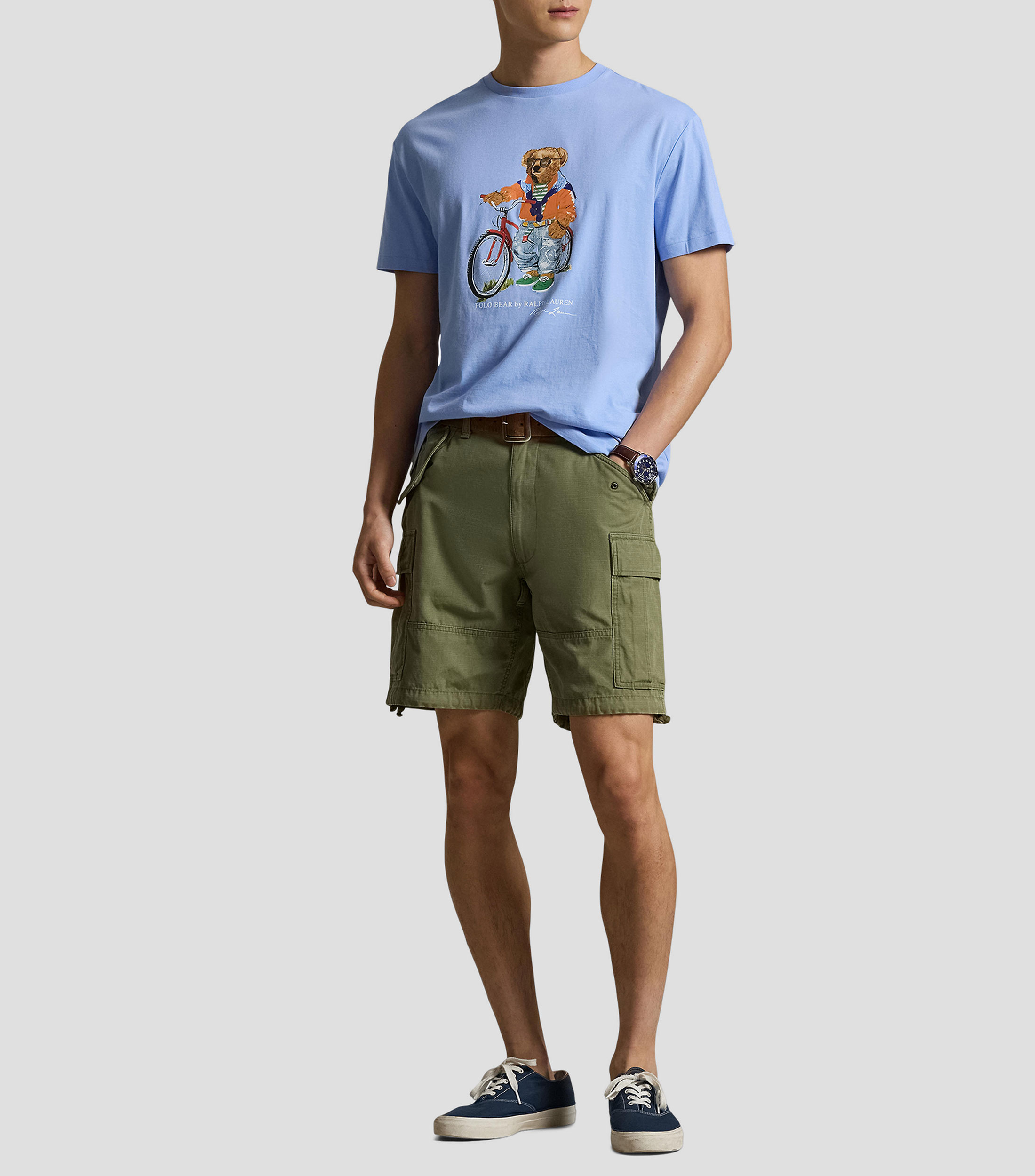 Playera cuello redondo manga corta estampada Hombre