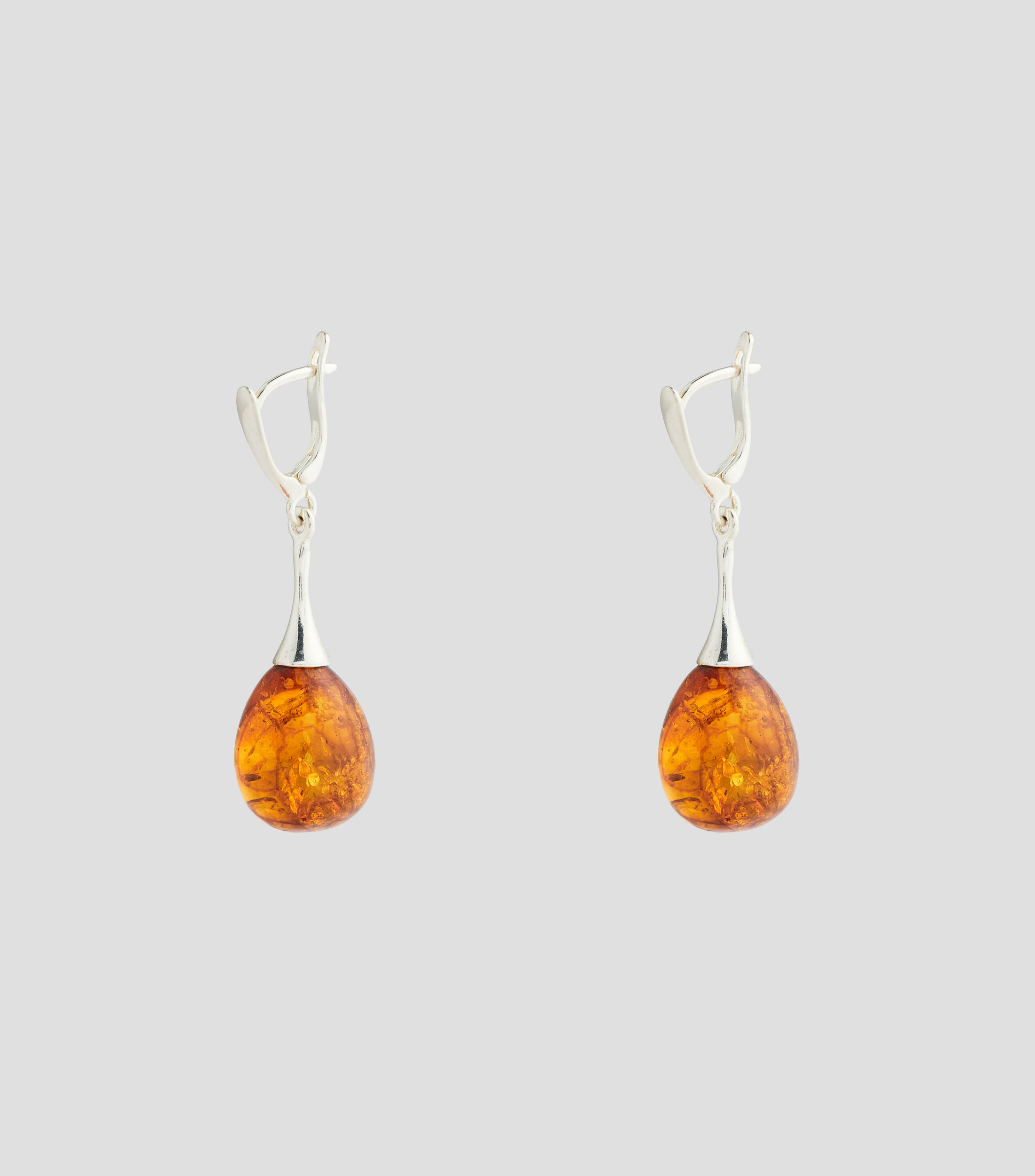 Aretes en Plata .925 con ámbar báltico Mujer