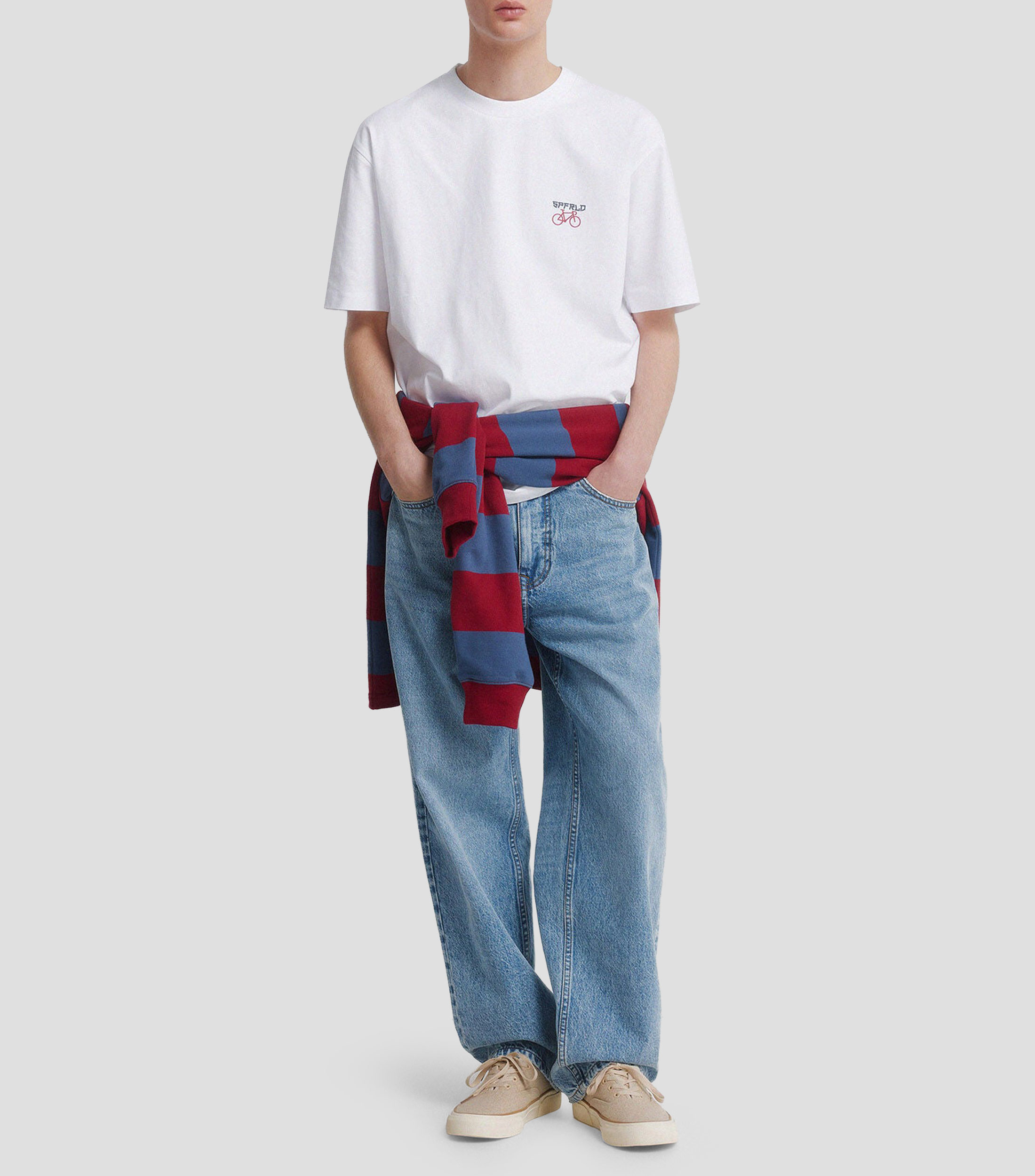 Playera cuello redondo manga corta con estampado Hombre