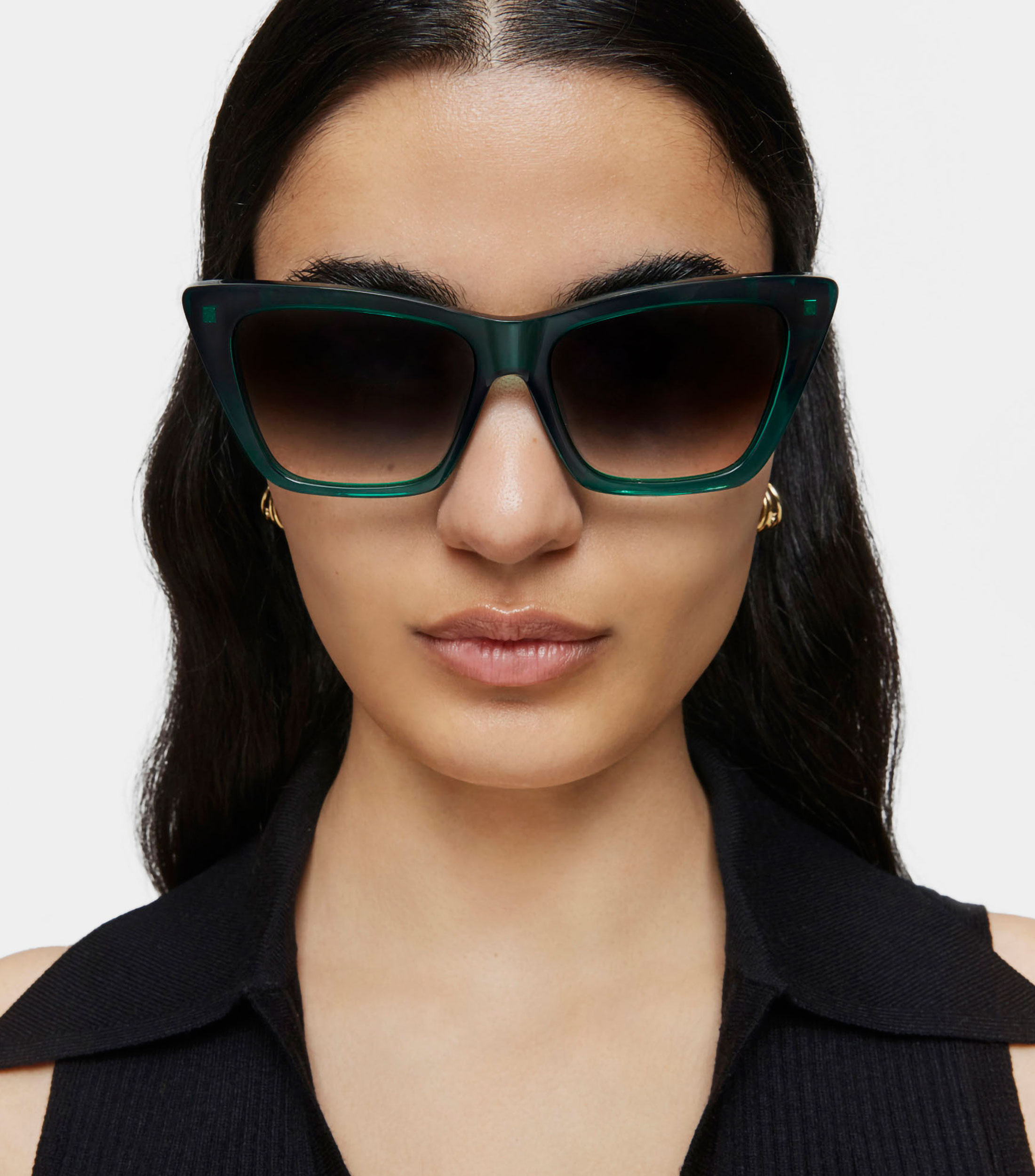Lentes de sol cuadrados Verde Mujer
