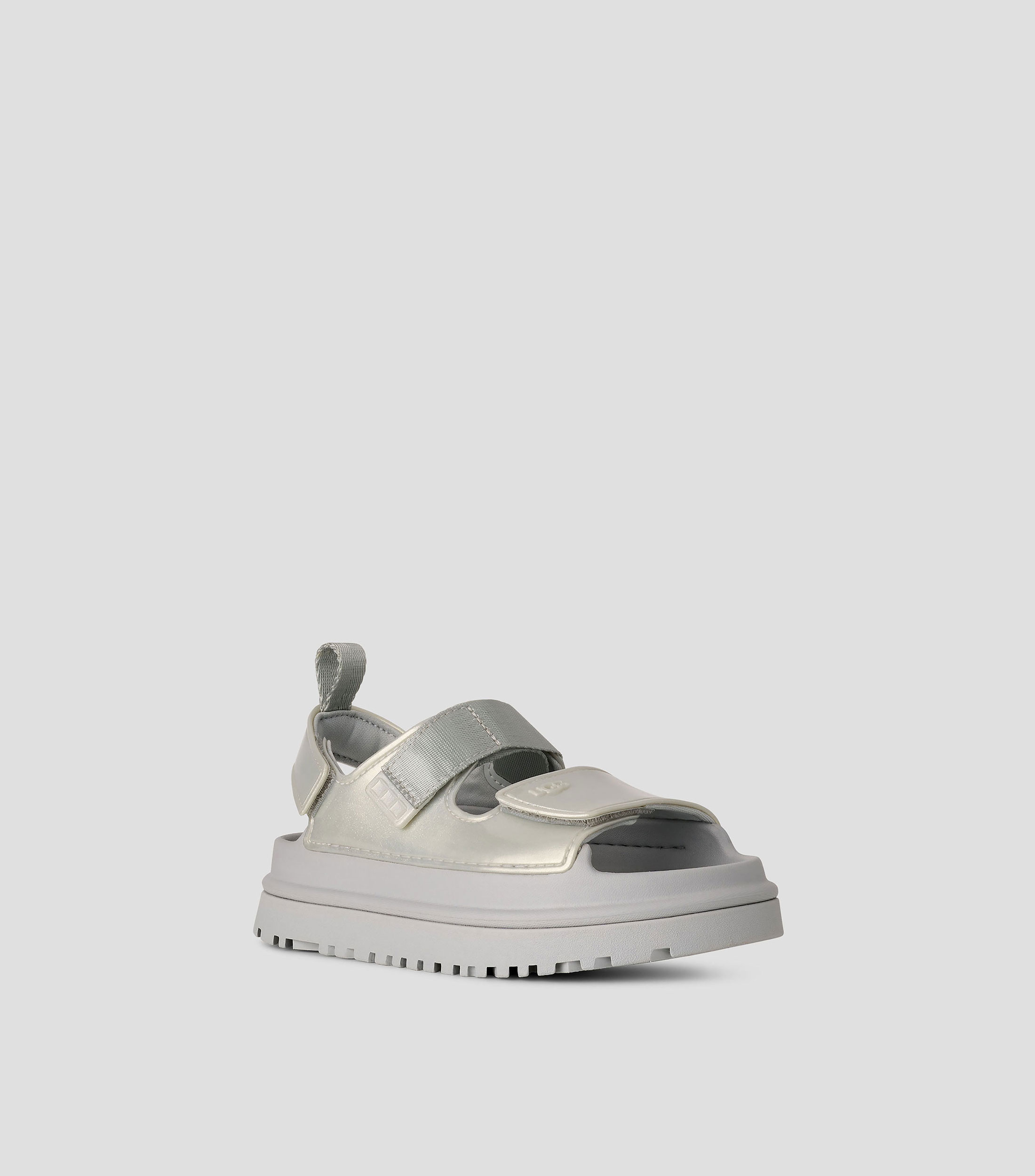 Sandalias planas con plataforma GoldenGlow Glossy Sparkles Mujer