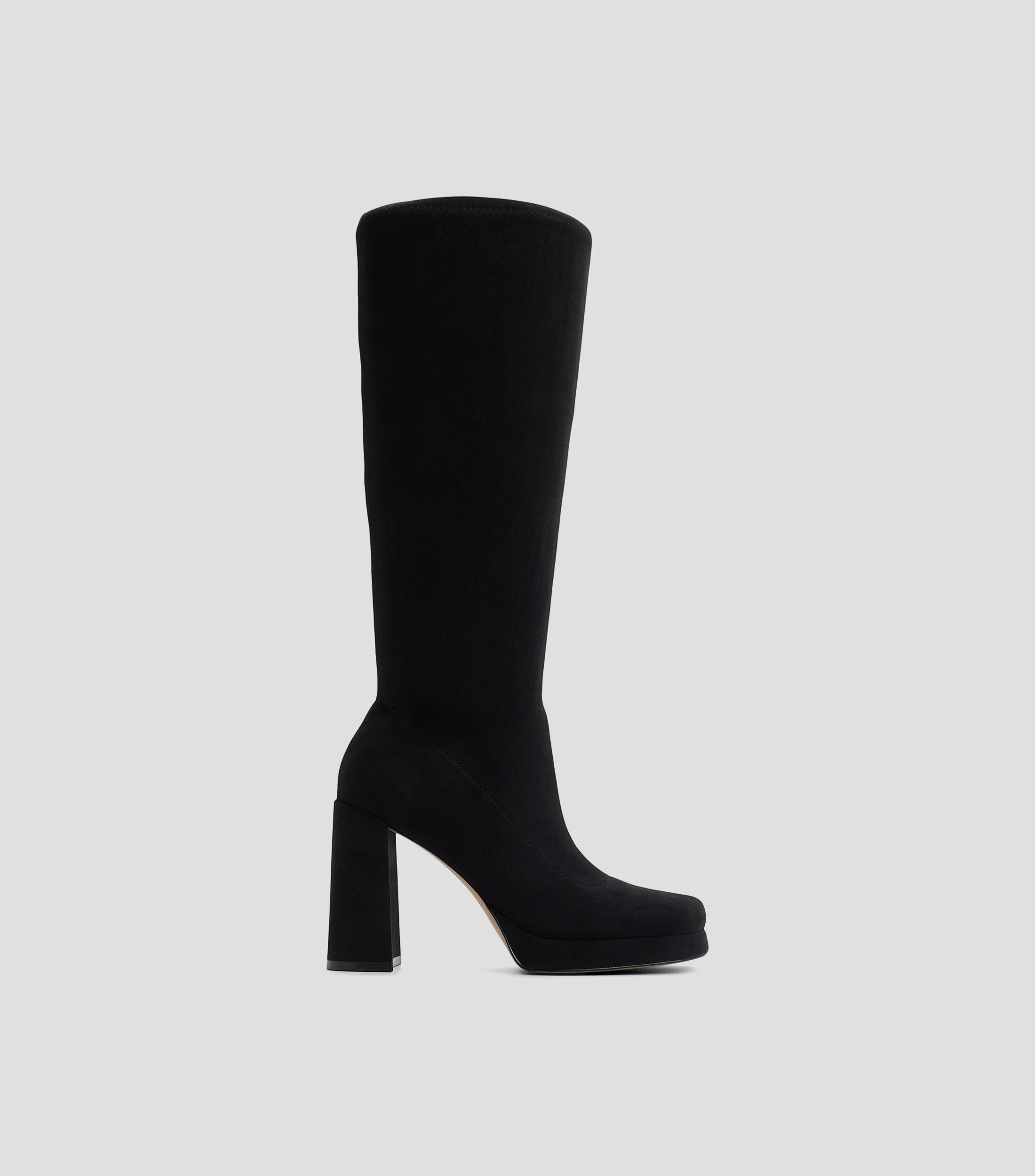 Botas casuales largas con tacón alto ancho Mujer