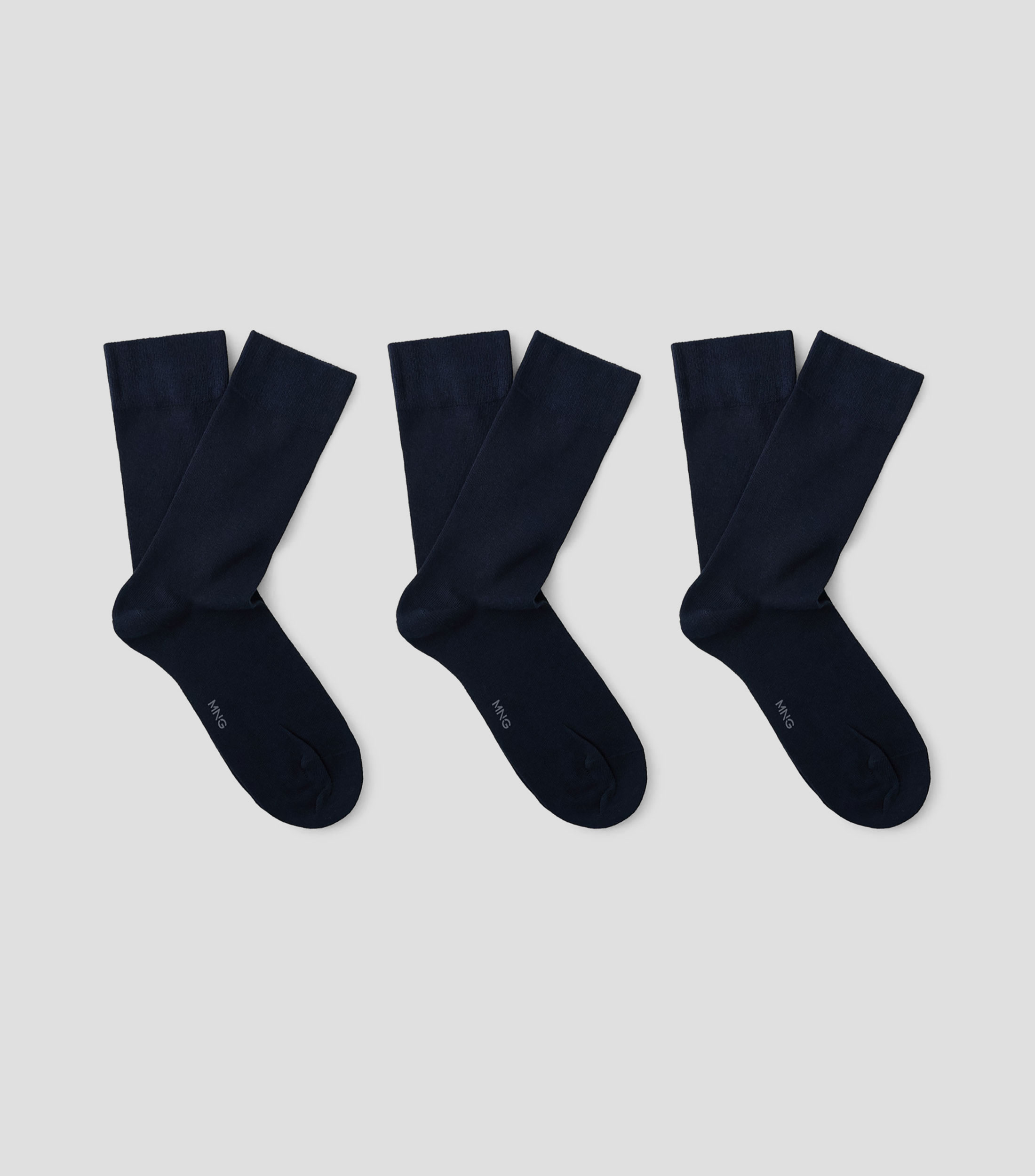 Set 3 calcetines liso Hombre