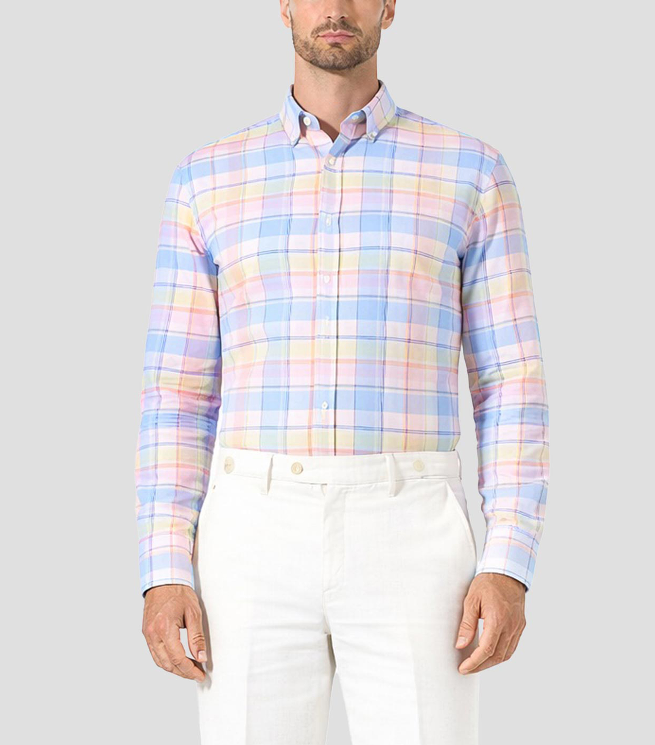 Camisa cuadros manga larga Hombre