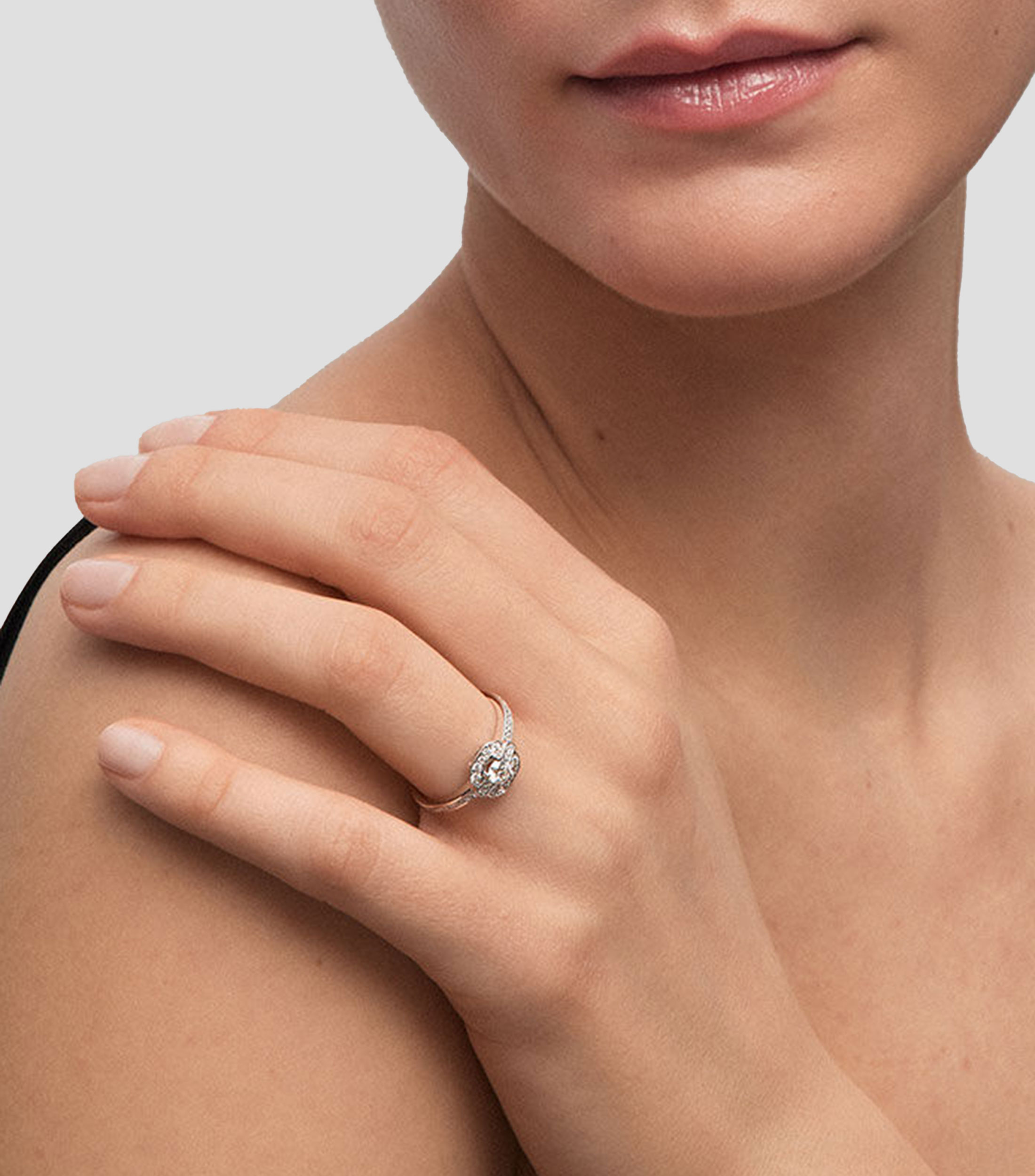 Anillo de compromiso en oro de 18 kilates con diamantes Mujer