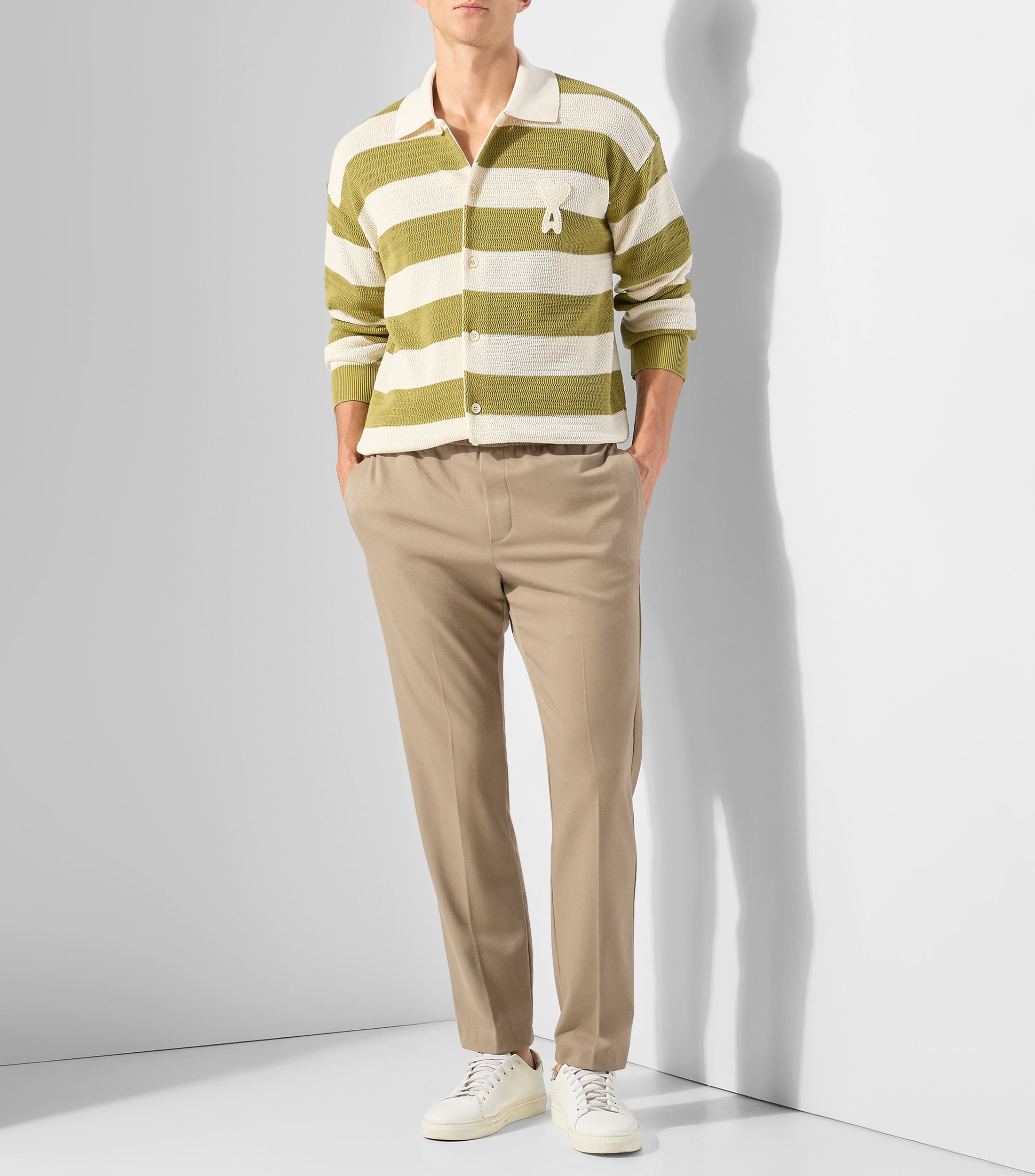 Camisa de rayas con manga larga Hombre