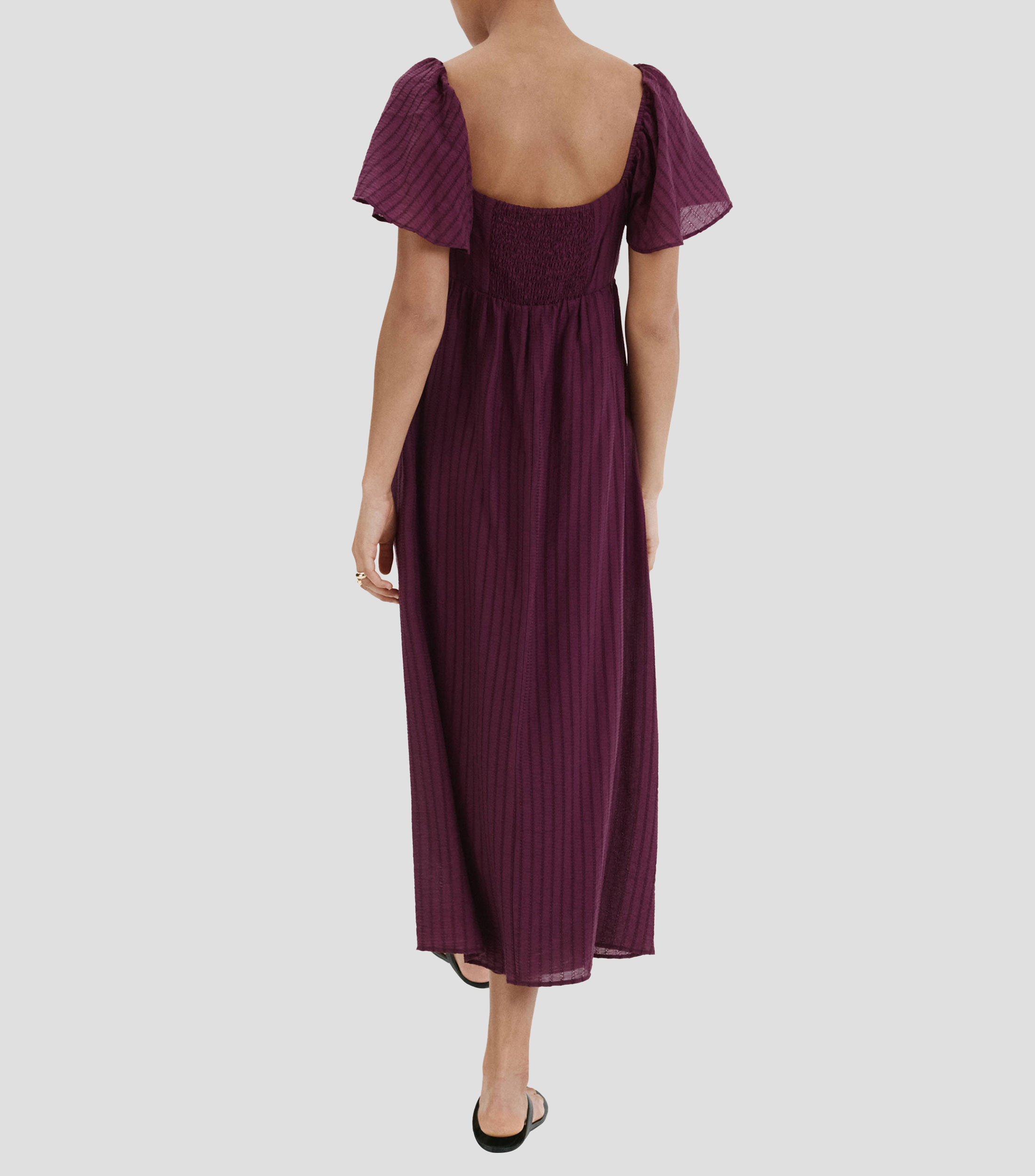 Vestido midi con rayas Mujer