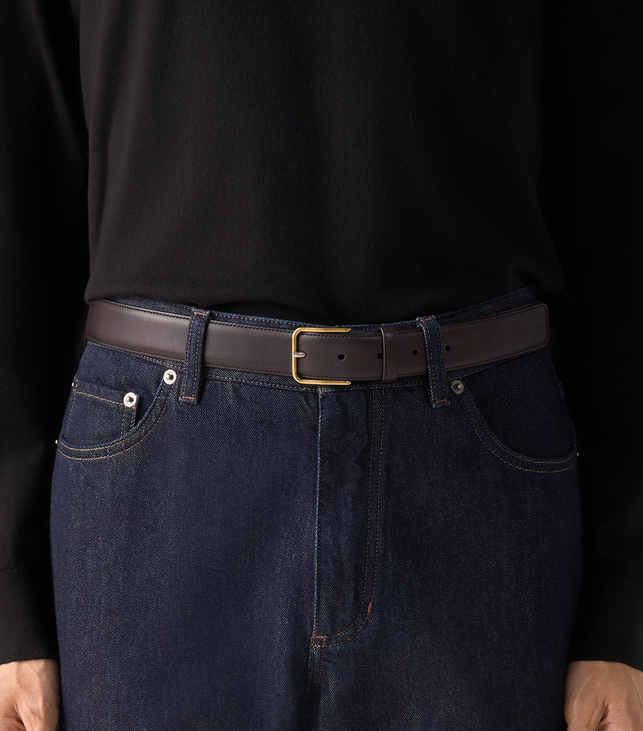 Cinturón en piel casual Hombre