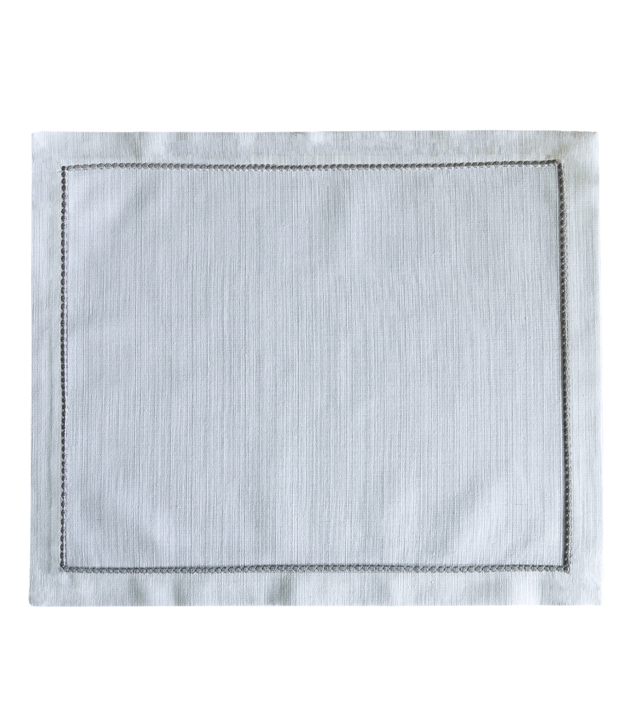 Mantel Individual Blanco Algodon Espanol Bordado en Gris