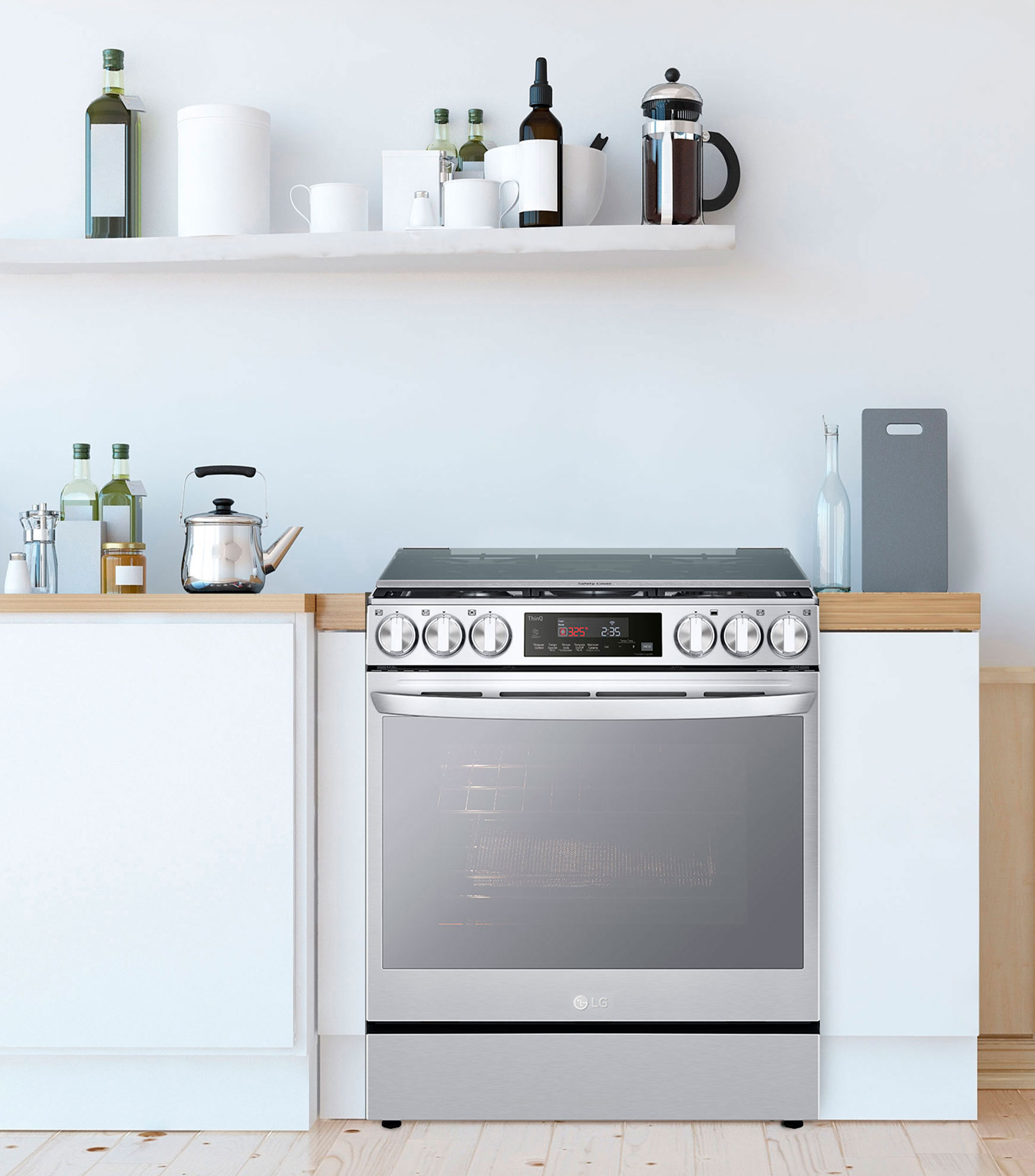 Estufa de Piso InstaView a Gas LP con Freidora de Aire & LGThinQ 30