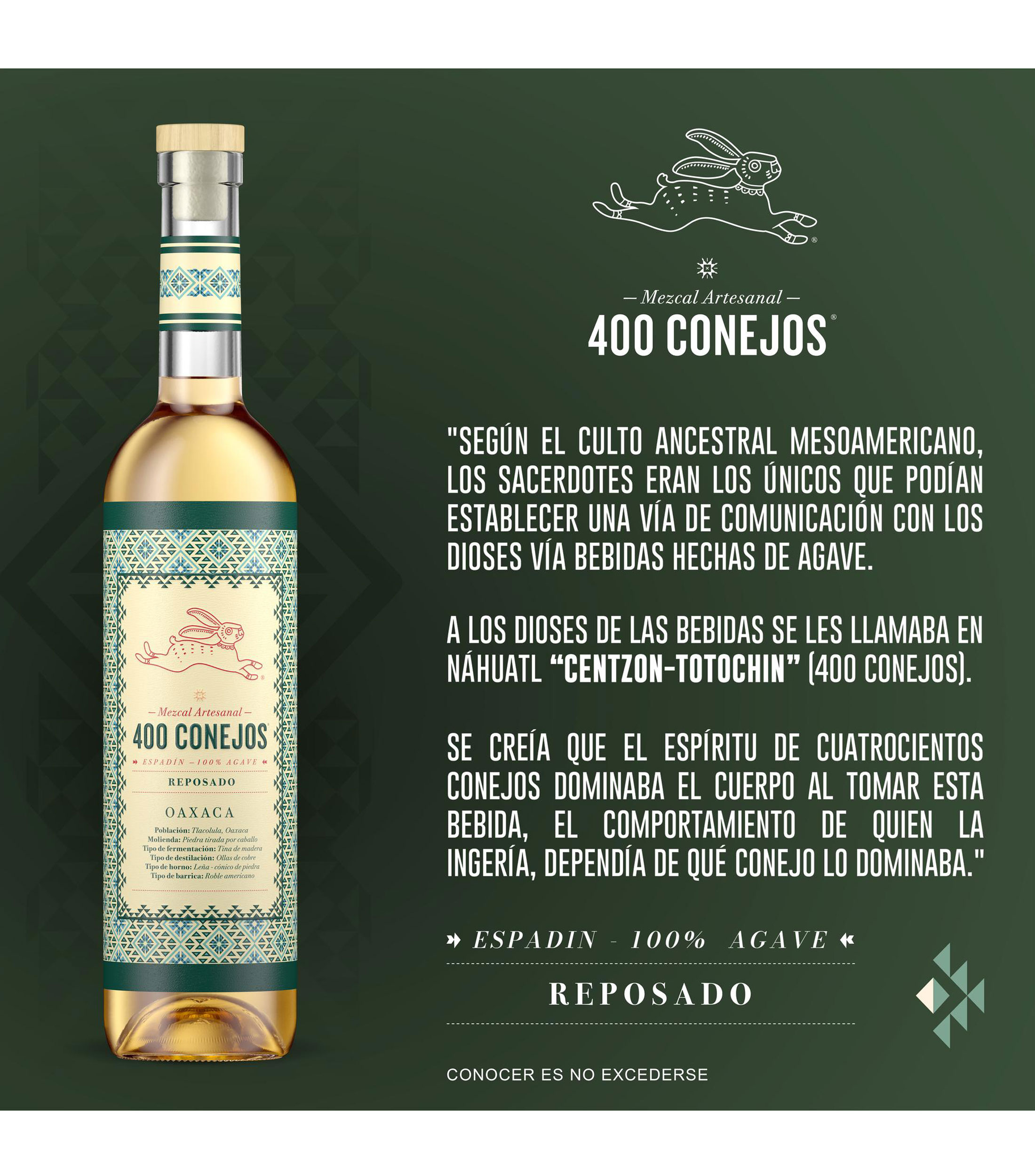 Mezcal Reposado 400 Conejos, 700 ml