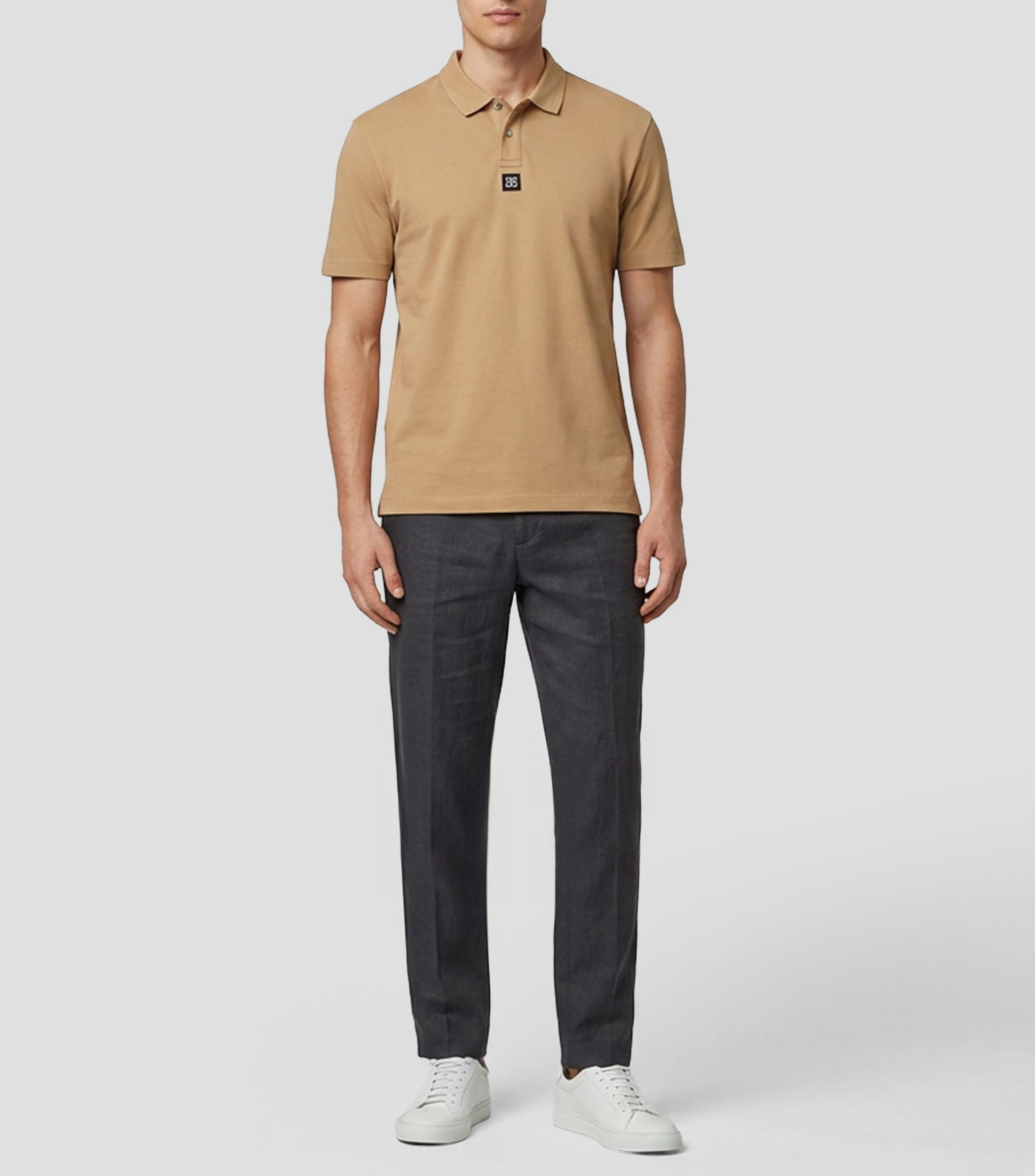 Playera tipo polo manga corta lisa Hombre