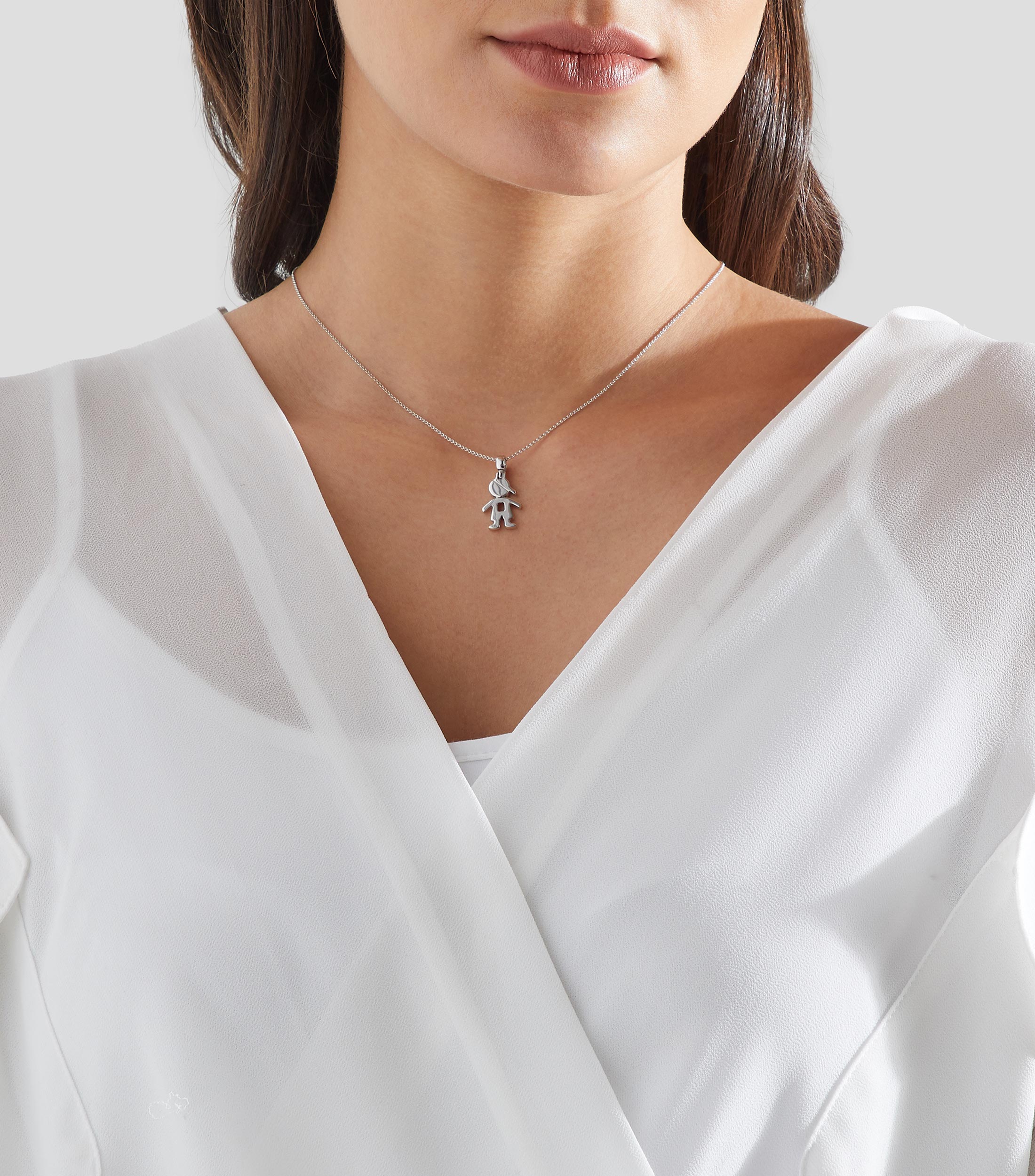 Dije en Oro Blanco de 14 Kilates Mujer