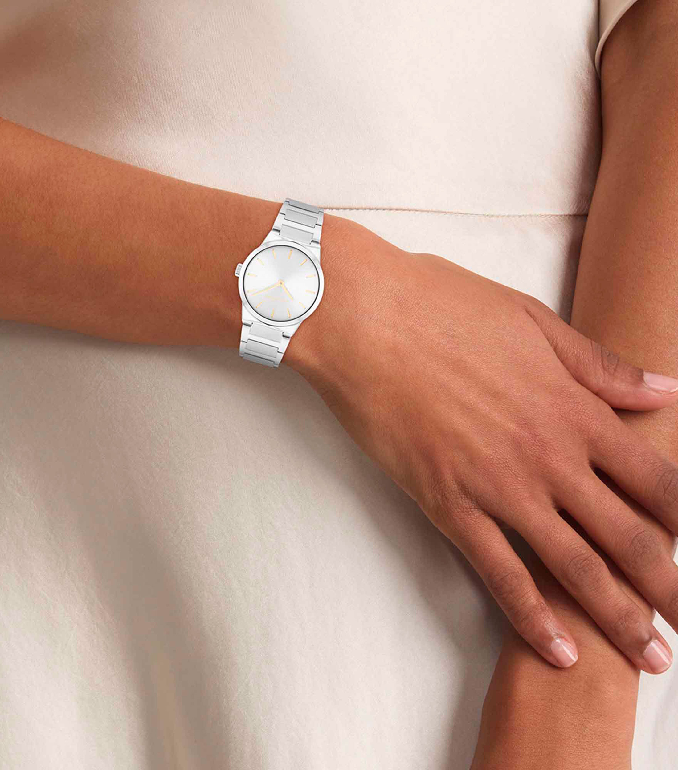 Reloj para Mujer Linear Elegance casual plateado
