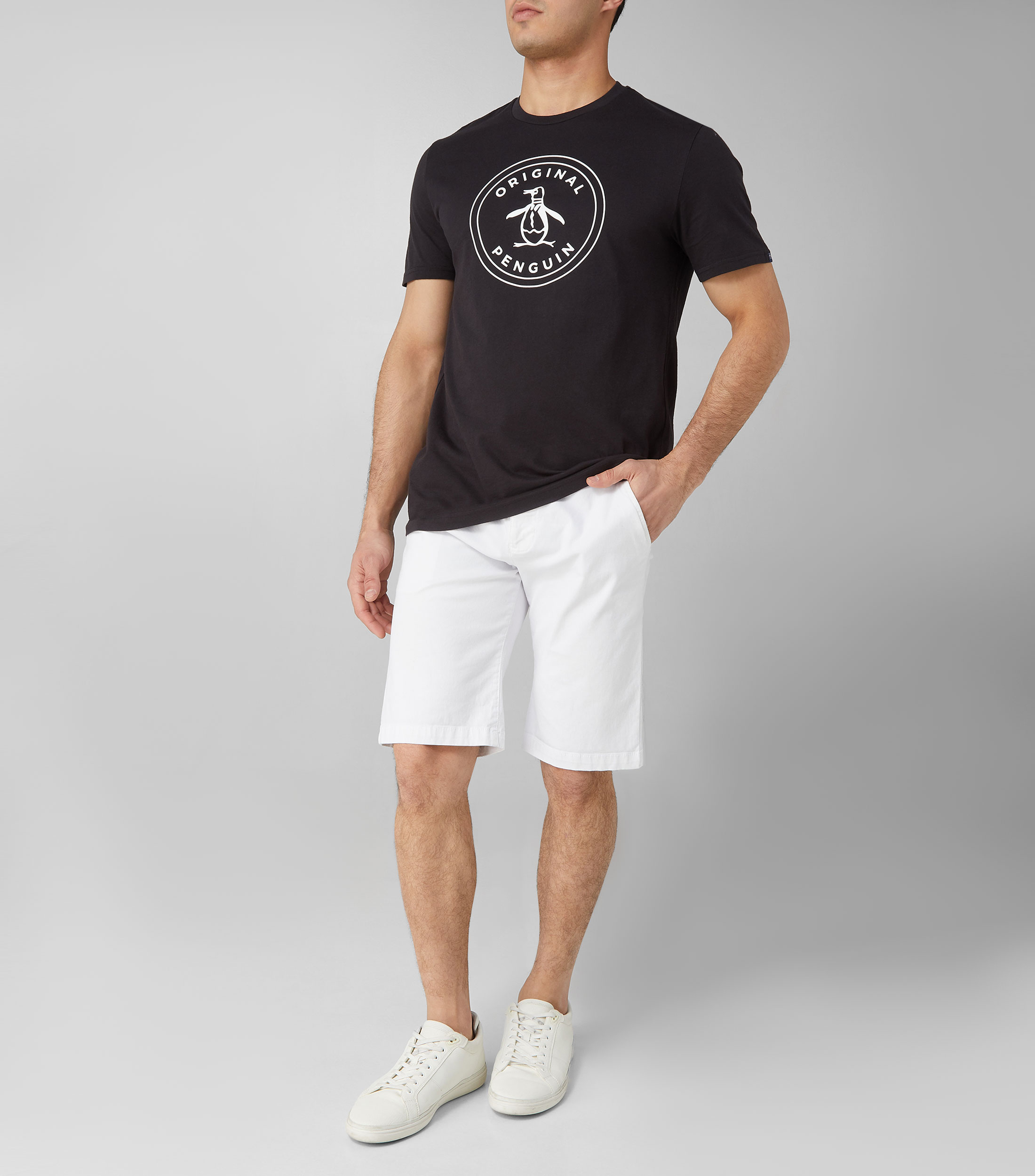 Playera cuello redondo manga corta con estampado Hombre