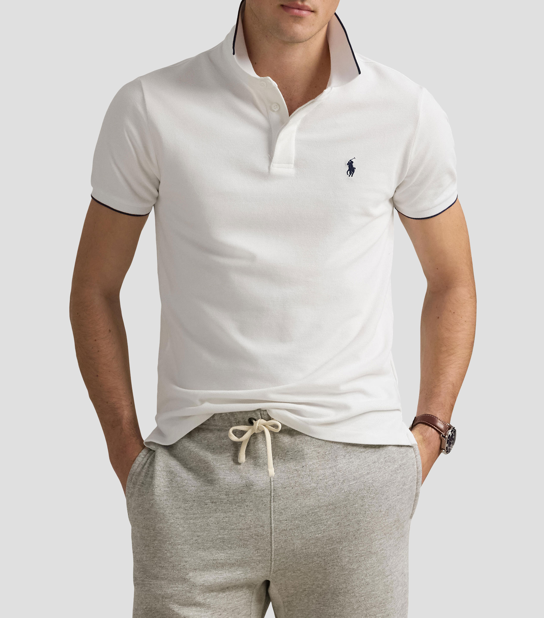 Playera polo manga corta lisa Hombre